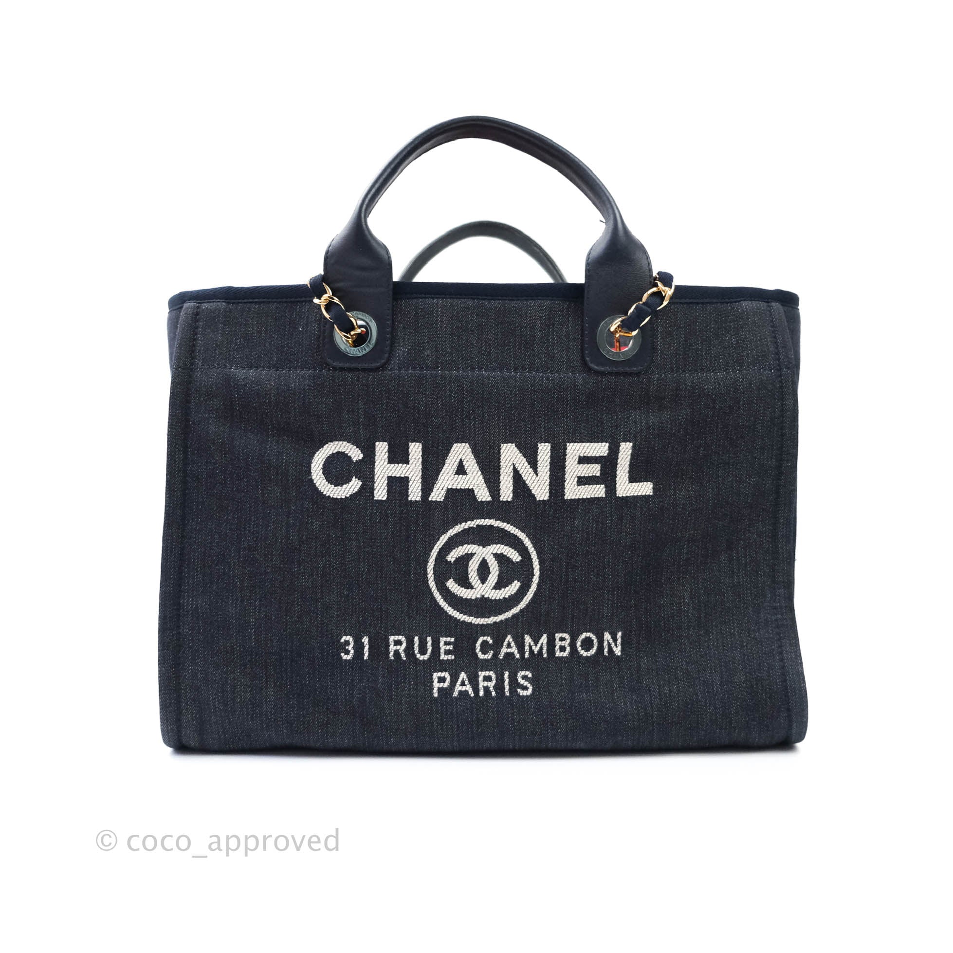 Chanel Large Deauville Tote Bag in Denim Canvas - Luxury Designer Handbag for Women, Perfect for Beach, Travel & Everyday Use