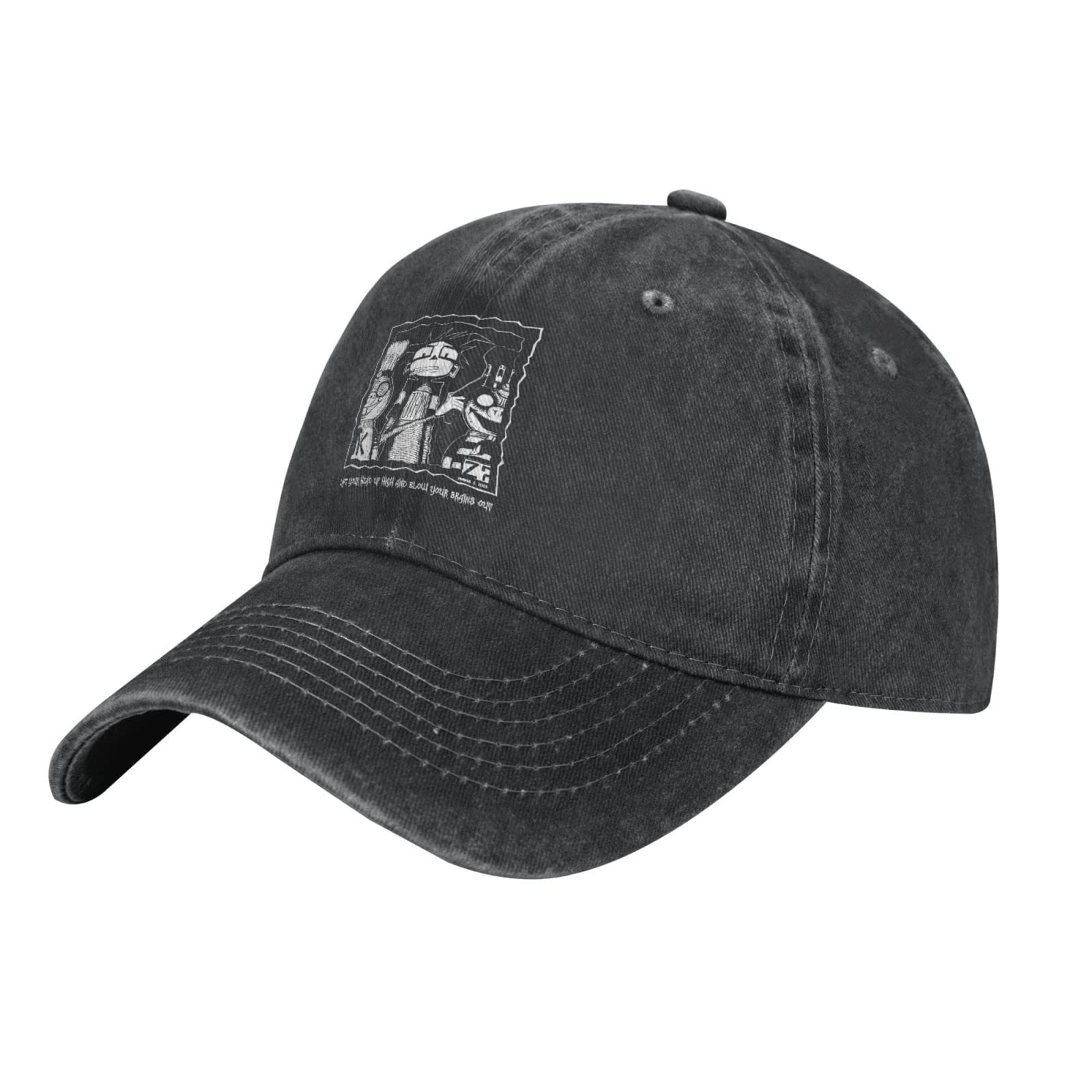 Vintage Washed Denim Baseball Cap for Men & Women - Adjustable Trucker Hat with Snapback Closure - Perfect for Outdoor Activities, Sports, and Casual Wear (Black)