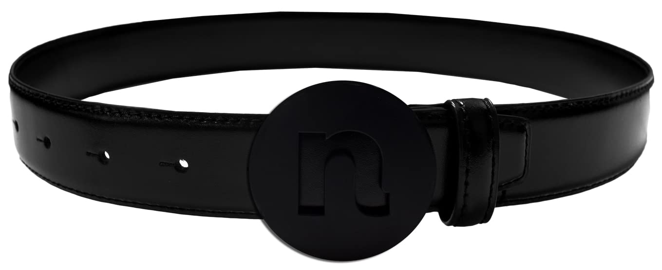 Black n Bianco Boys' Modern Leather Belt with Circle Buckle – Stylish Adjustable Belt for Kids, School, Church & Special Occasions