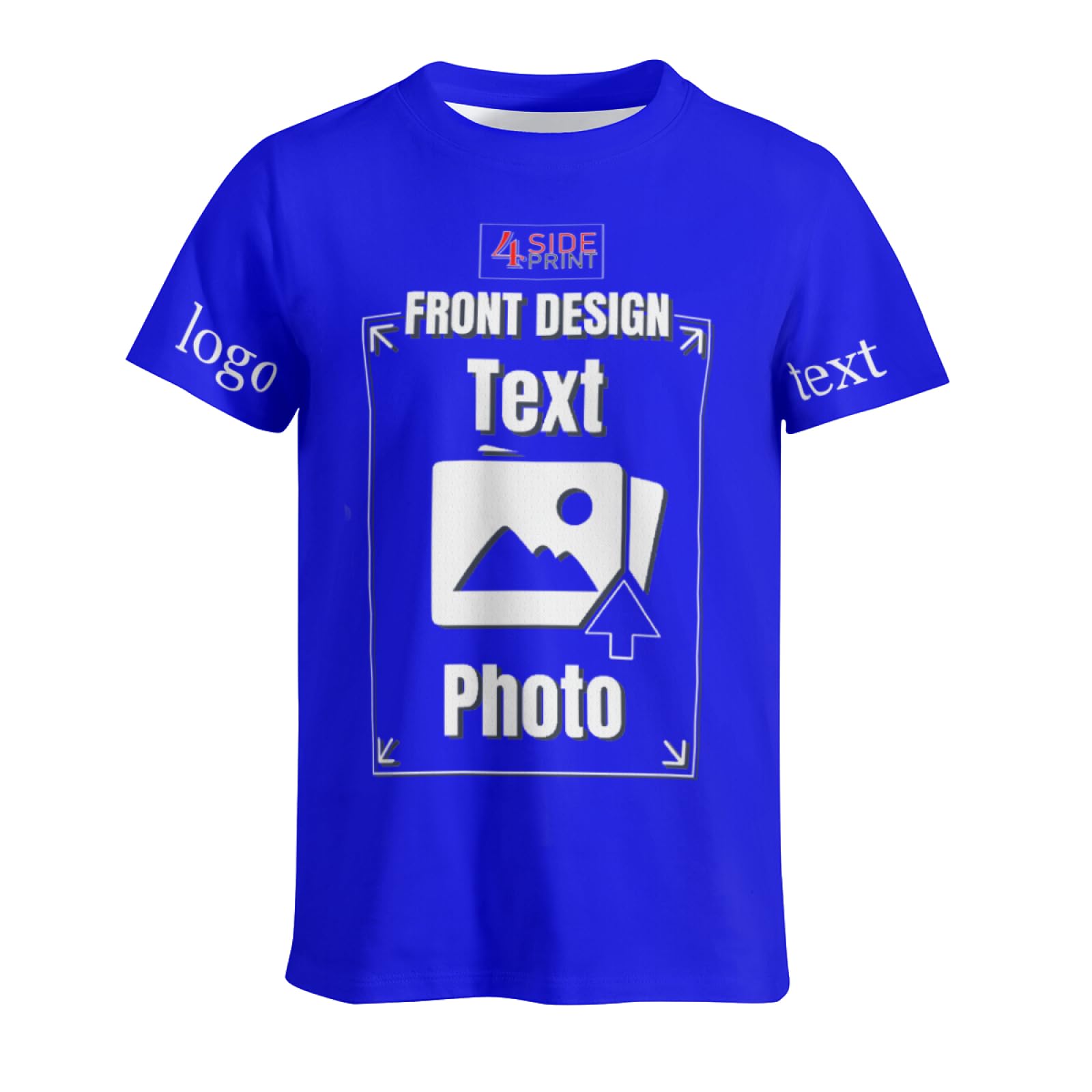 Custom Printed T-Shirts Bulk Order for Men & Women - Personalized Logo, Text & Picture Print on Front/Back - Unisex Mesh Tees for Team Uniforms, Events & Promotions