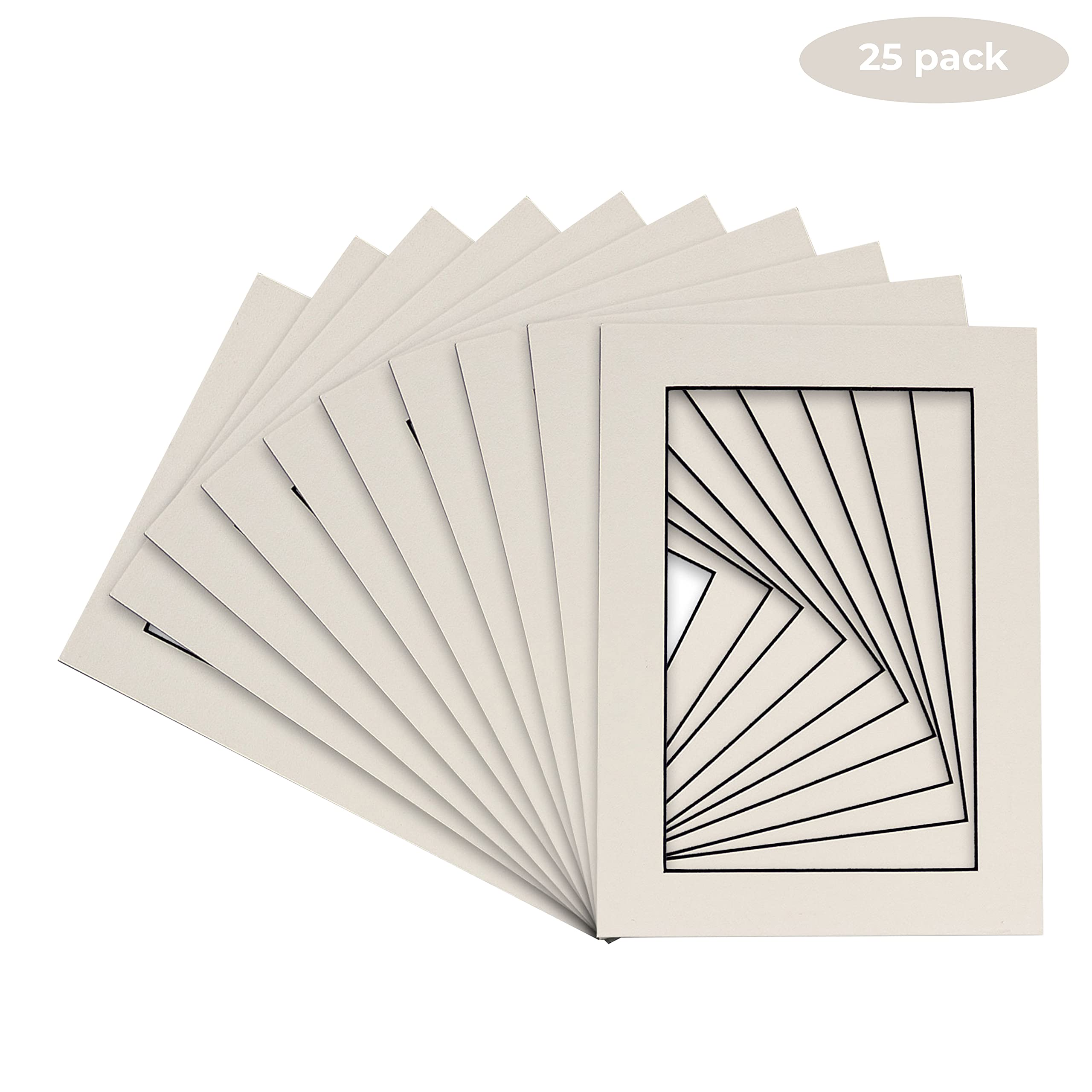 CountryArtHouse White Acid-Free 12x16 Picture Frame Mat with Black Core Bevel Cut for 11x14 Photos - Pack of 25 - Perfect for Home Decor, Art Displays & Photo Preservation