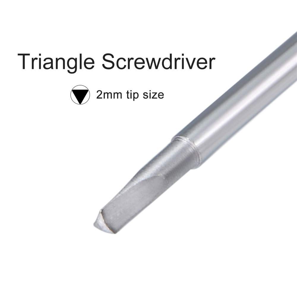 Utoolmart 6-Piece Magnetic Triangle Screwdriver Set - 2.0mm Triangle Head Tip, 75mm 45# Steel Shaft with 55mm Ergonomic Plastic Handle | Ideal for Electronics Repair, Home Improvement & DIY Crafts