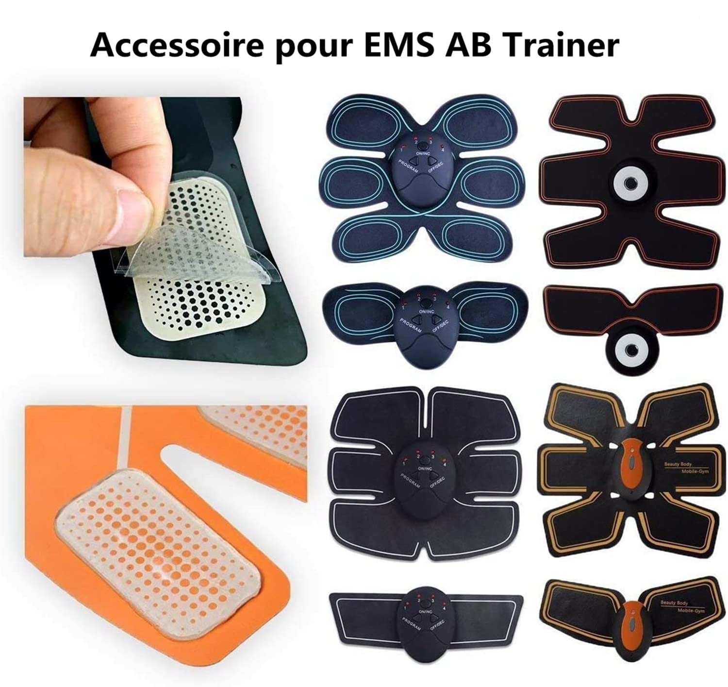 LATRAT 48 Pcs Reusable Hydrogel Gel Pads Replacement for Muscle Stimulator, Abdominal Toning Device, EMS Electrode Pads - Perfect for Home Workouts, Physical Therapy & Pain Relief