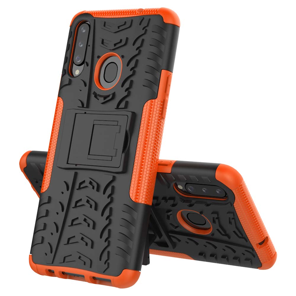 **Shockproof Heavy Duty Case for Samsung Galaxy A20S with Kickstand – Dual Layer Drop Protection, Hard Phone Cover (Hyun Orange) – Perfect for Outdoor, Work & Travel**