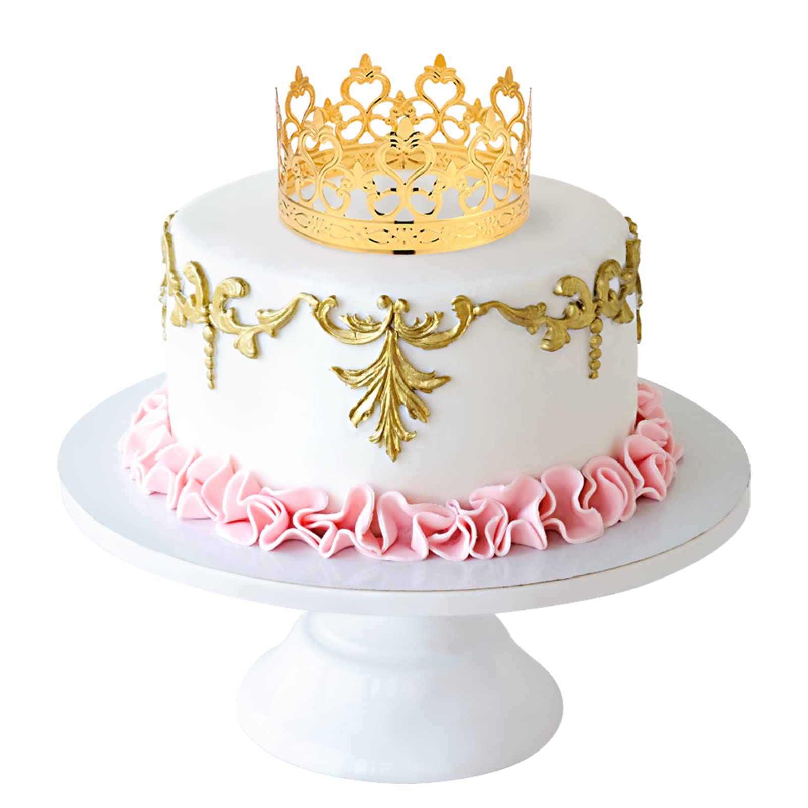 Golden Cake Crown Decoration - Elegant Baking Cake Topper for Weddings, Birthdays & Parties | Perfect for Wedding Cakes, Birthday Cakes & Special Occasion Desserts