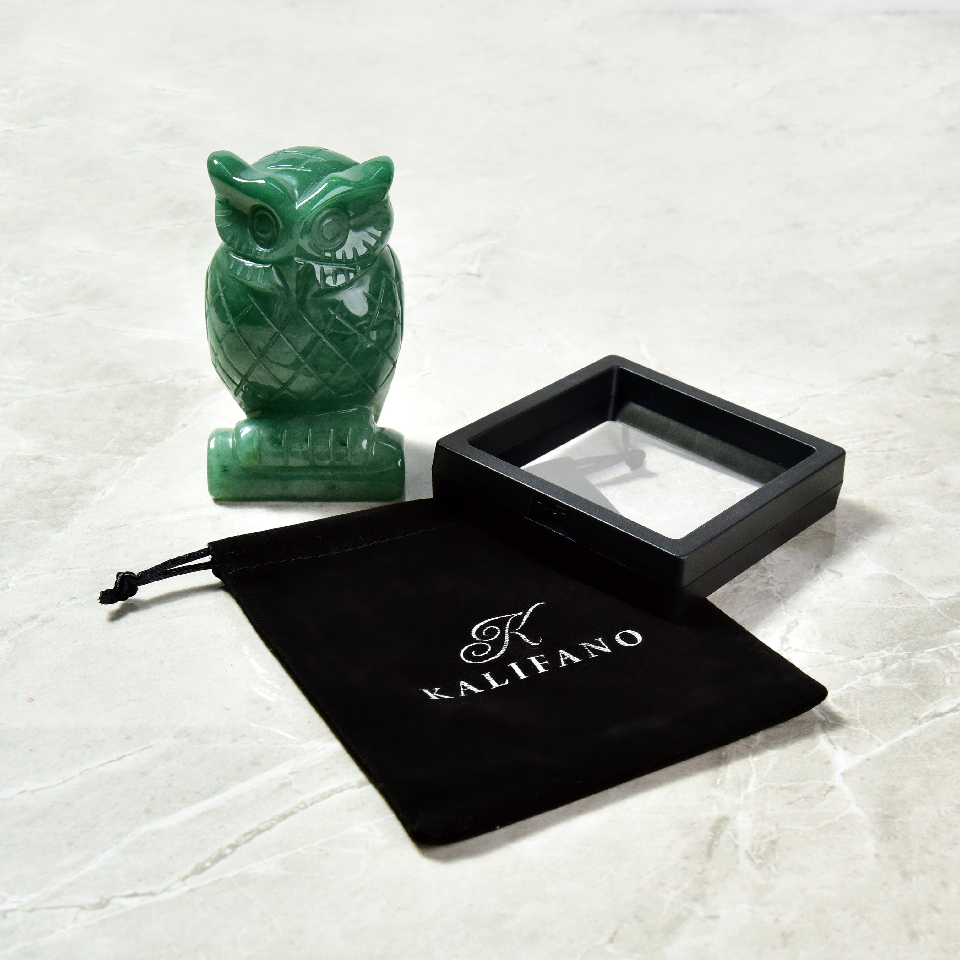4 Aventurine Owl Natural Gemstone Carving - Handmade Healing Crystal for Home Decor, Meditation & Spiritual Gifts