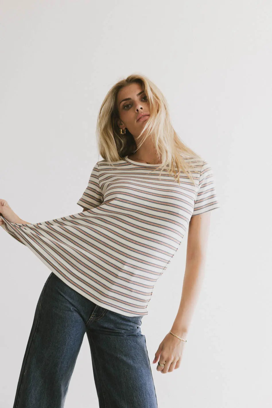 McKenna Striped Ivory Top for Women | Casual & Chic Blouse | Perfect for Work, Date Night & Everyday Wear | FINAL SALE