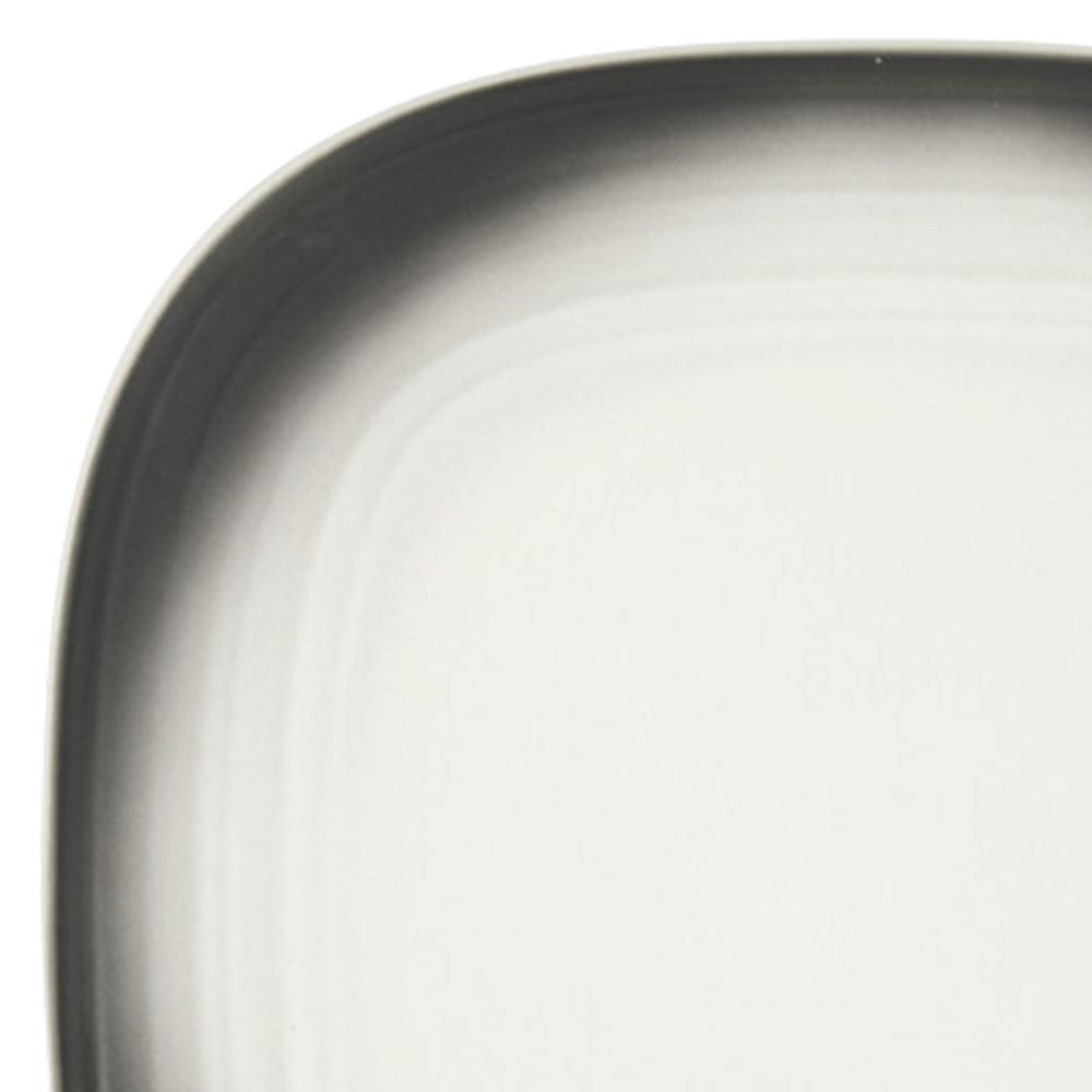 Swirl Square Graphite 4-Piece Dinnerware Set - Modern Square Plates & Bowls for Stylish Dining, Perfect for Restaurants, Weddings, and Home Entertaining