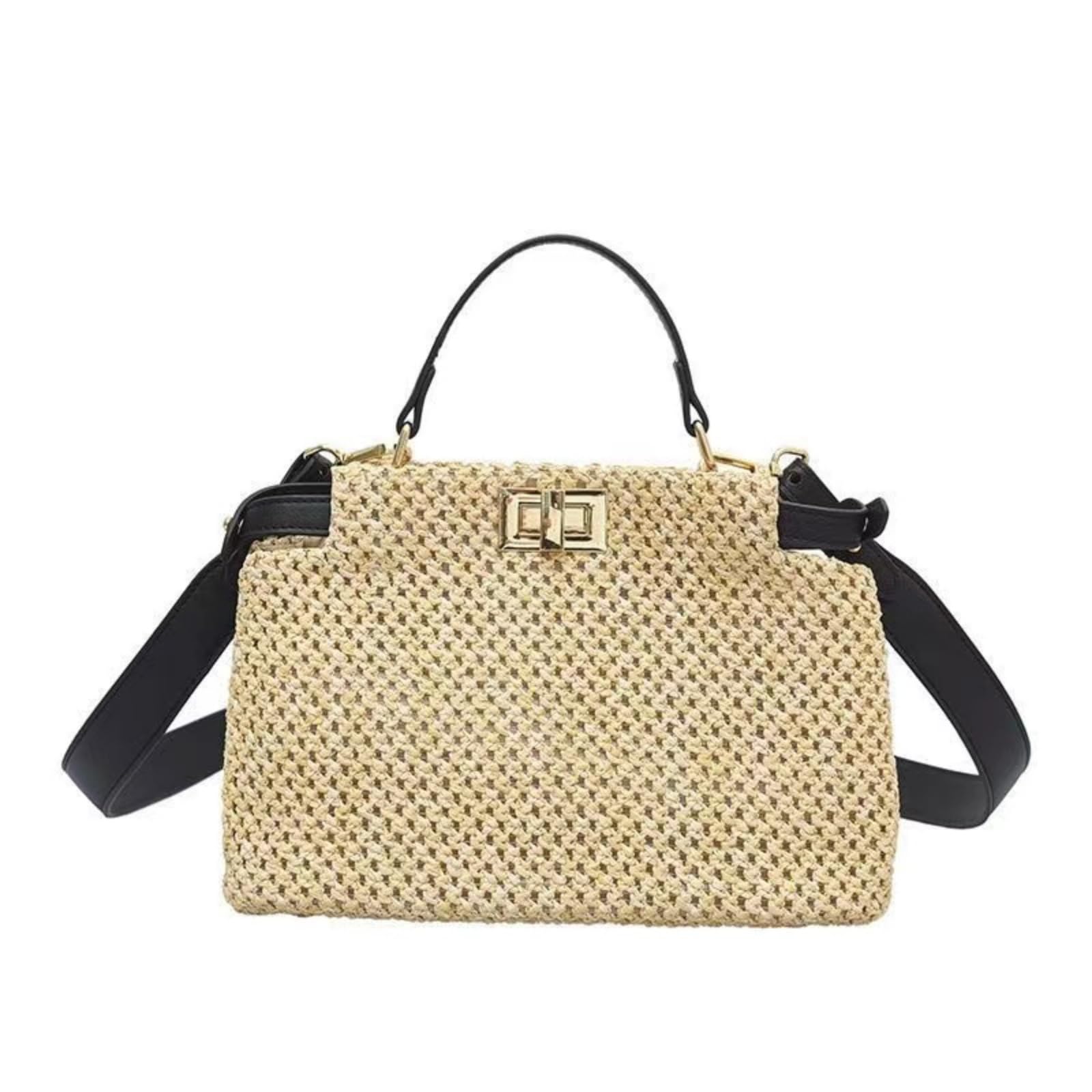 Stylish Women's Straw Beach Tote Bag - Small Crossbody Handbag for Summer 2024 | Perfect for Vacation, Poolside & Outdoor Adventures