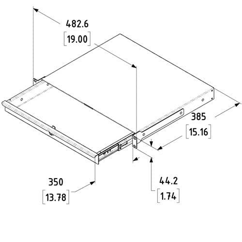 Penn Elcom Sliding Rack Drawer 1U for Audio Equipment, Home Theater, IT & AV Racks - Secure Locking Mechanism (R1291) - Perfect for Studio, Server Room & Media Center Organization