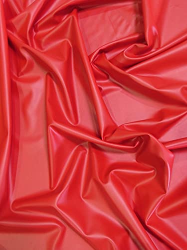 Premium Solid Two-Way Stretch Spandex Fabric for Costumes, Dancewear & DIY Fashion - Red Vinyl Material by The Yard - Perfect for Cosplay, Dance Costumes, and Clothing Decor