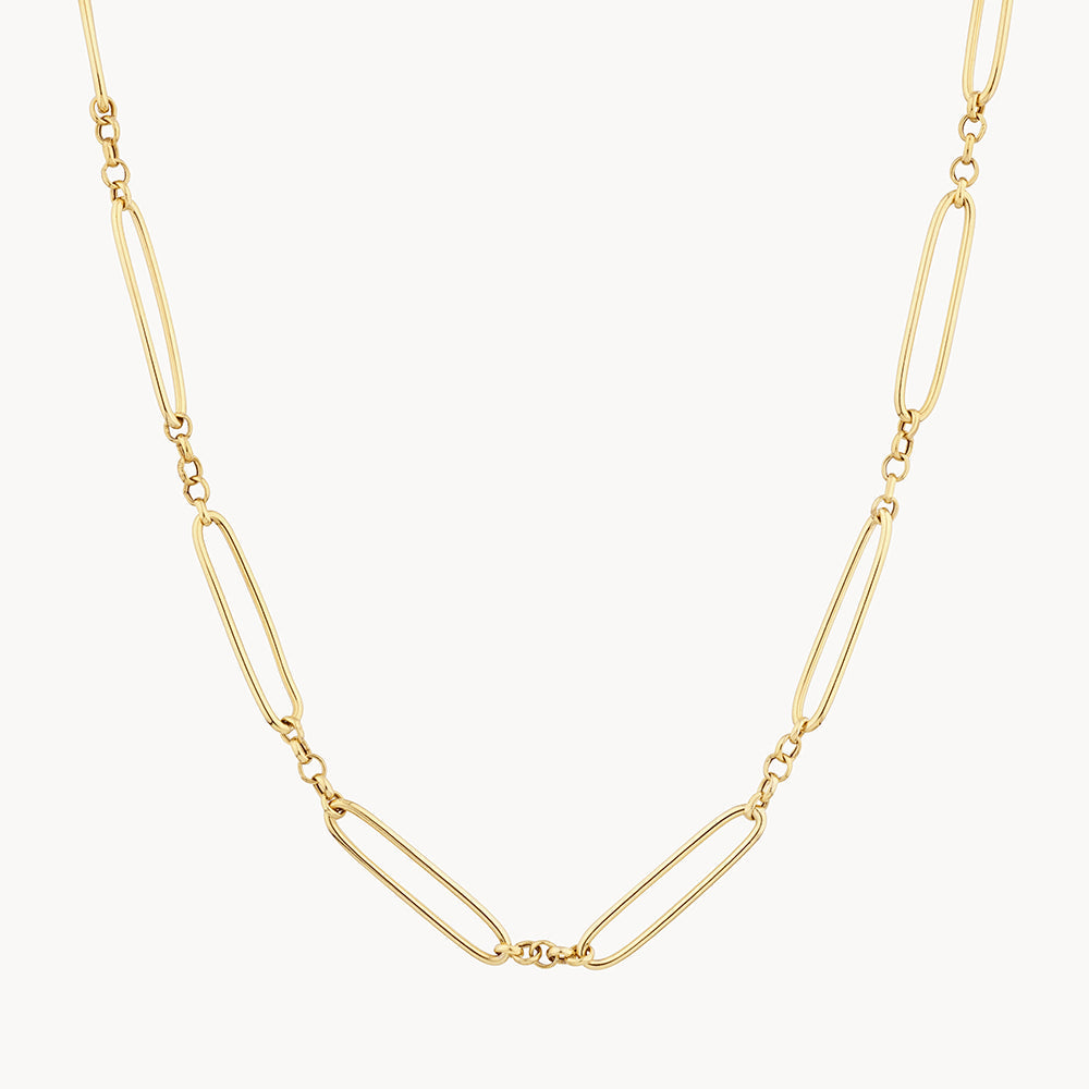 Gold Wire Paperclip Chain Necklace for Women - Trendy Layered Minimalist Jewelry for Everyday Wear, Office & Date Night