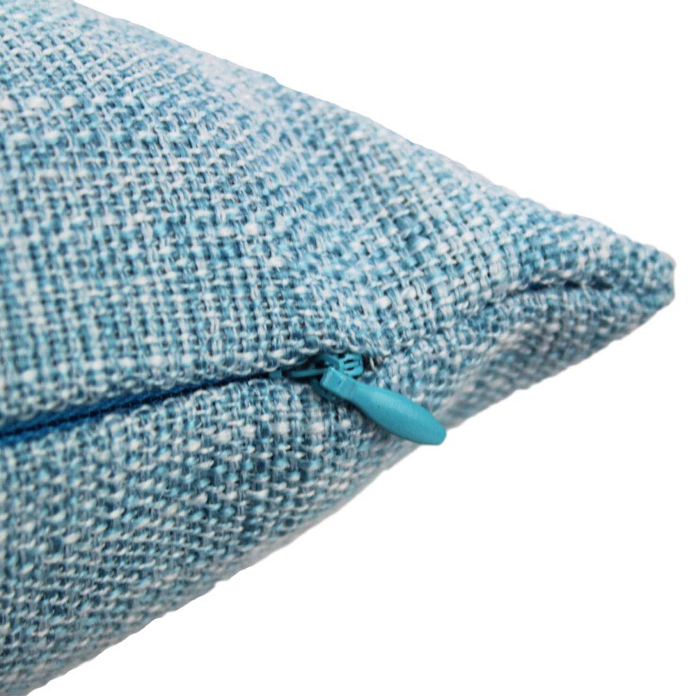 All Smiles Light Blue Decorative Throw Pillow Covers 18x18 - Outdoor Patio Furniture Square Accent Cushion, Teal Sunbrella Pillowcases for Bench Sofa & Couch - Perfect for Porch, Deck, and Living Room Decor