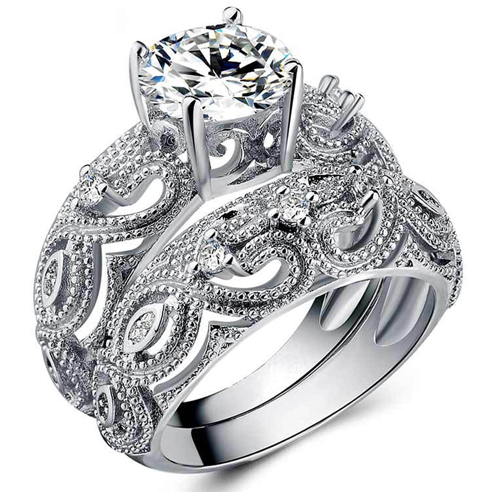 925 Sterling Silver Shiny Full Diamond Gemstone Ring - Cubic Zirconia CZ Wedding Band, Eternity Engagement Ring for Women (Size 6) | Perfect for Anniversaries, Proposals & Special Occasions