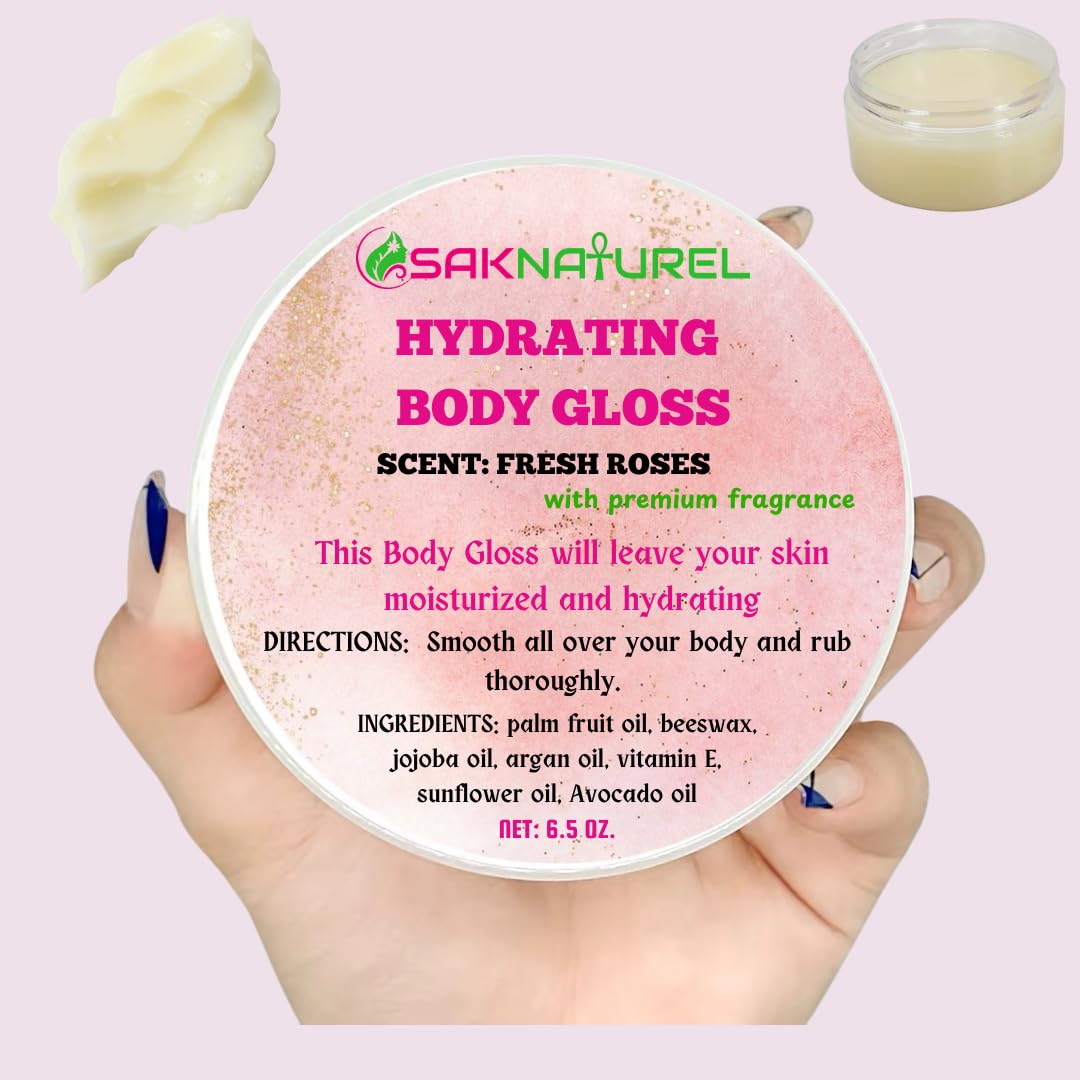 FRESH ROSES SCENT Hydrating Body Glaze - 24-Hour Moisturizing Body Butter & Oil for Dry Skin | Lightweight, Non-Greasy Formula Leaves Skin Soft & Radiant | Perfect for Daily Skincare Routine & Special Occasions