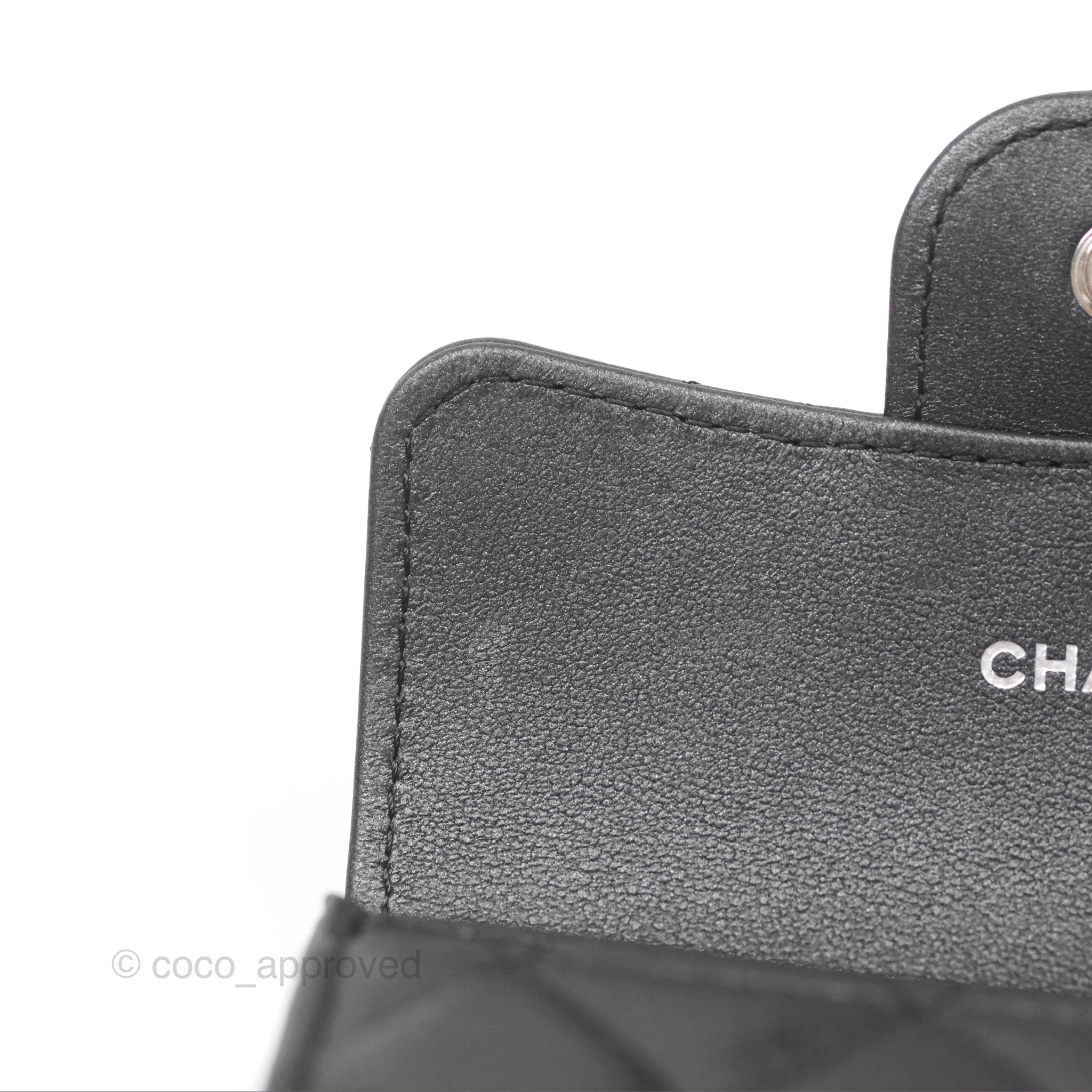 Chanel Classic Flap Card Holder - Quilted Iridescent So Black Leather Wallet for Women | Luxury Credit Card Case for Everyday Use & Special Occasions