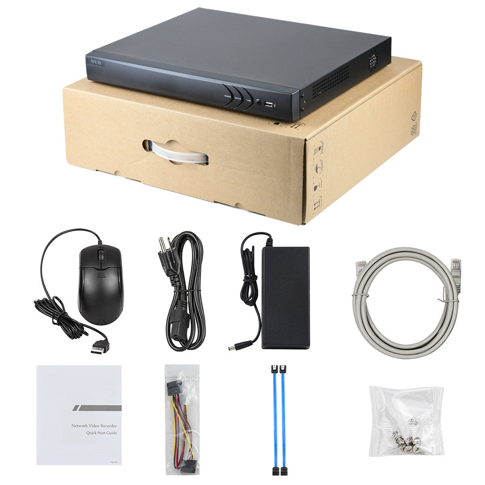 HIKVISION NVR608 8-Channel Network Video Recorder with HDMI & 8-Port PoE for Home Security Surveillance System - Ideal for Small Business & Residential Monitoring