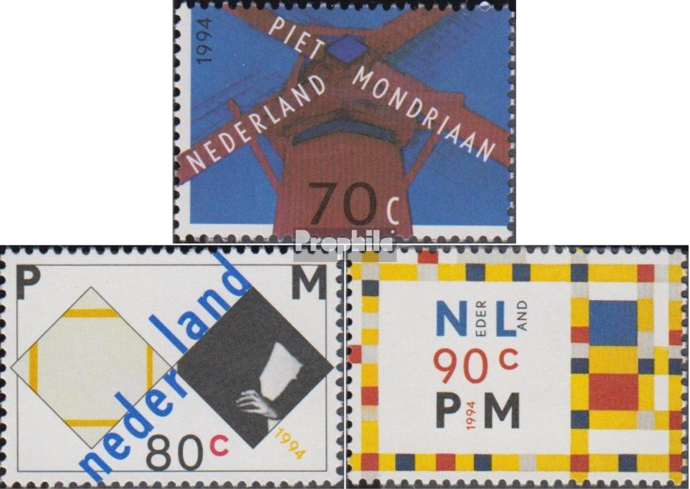 Piet Mondrian Stamps 1498-1500 Netherlands - Collector's Edition for Art Lovers