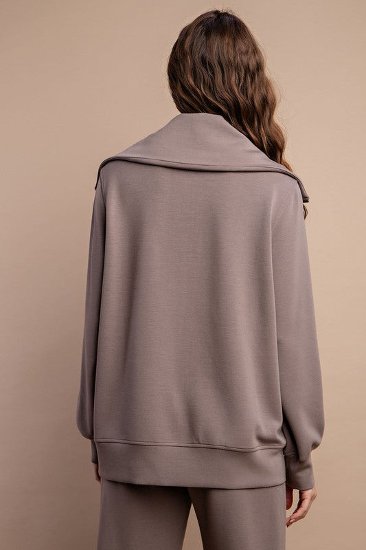 Premium Modal Poly Full Zip Jacket for Women - Soft & Comfortable Mocha Brown Lightweight Hoodie - Perfect for Casual Wear, Outdoor Activities & Travel