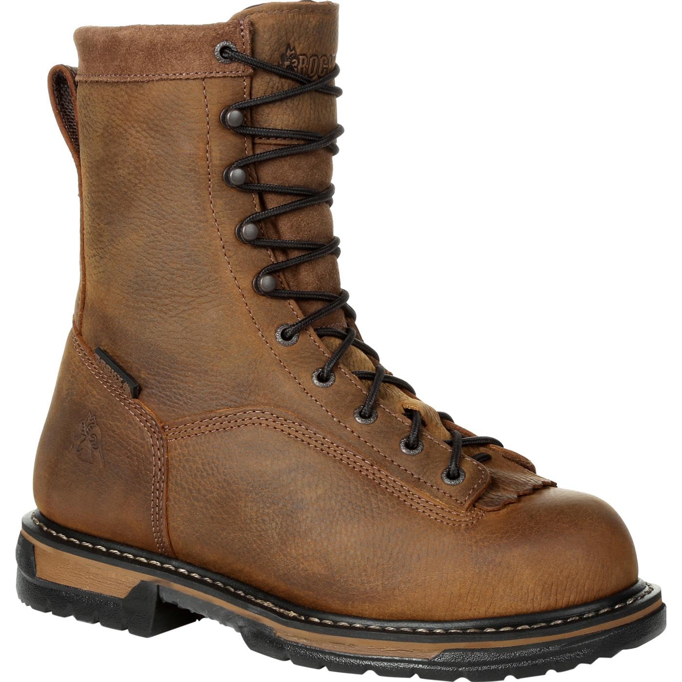 ROCKY IronClad Waterproof Work Boots for Men - Steel Toe Safety Shoes with Slip Resistant Outsole - Ideal for Construction, Hiking & Outdoor Work