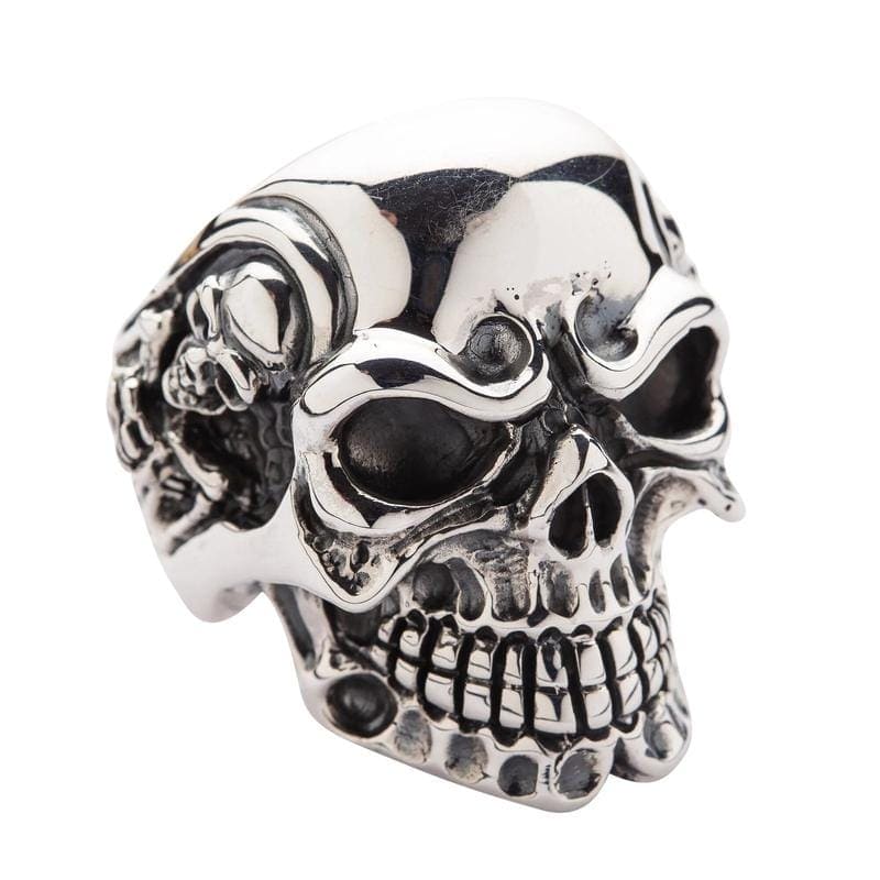 Gothic Biker Skull Ring - Heavy Duty Sterling Silver Men's Jewelry for Motorcycle Riders & Rock Fashion Enthusiasts | Perfect for Biker Gangs, Rock Concerts & Edgy Street Style