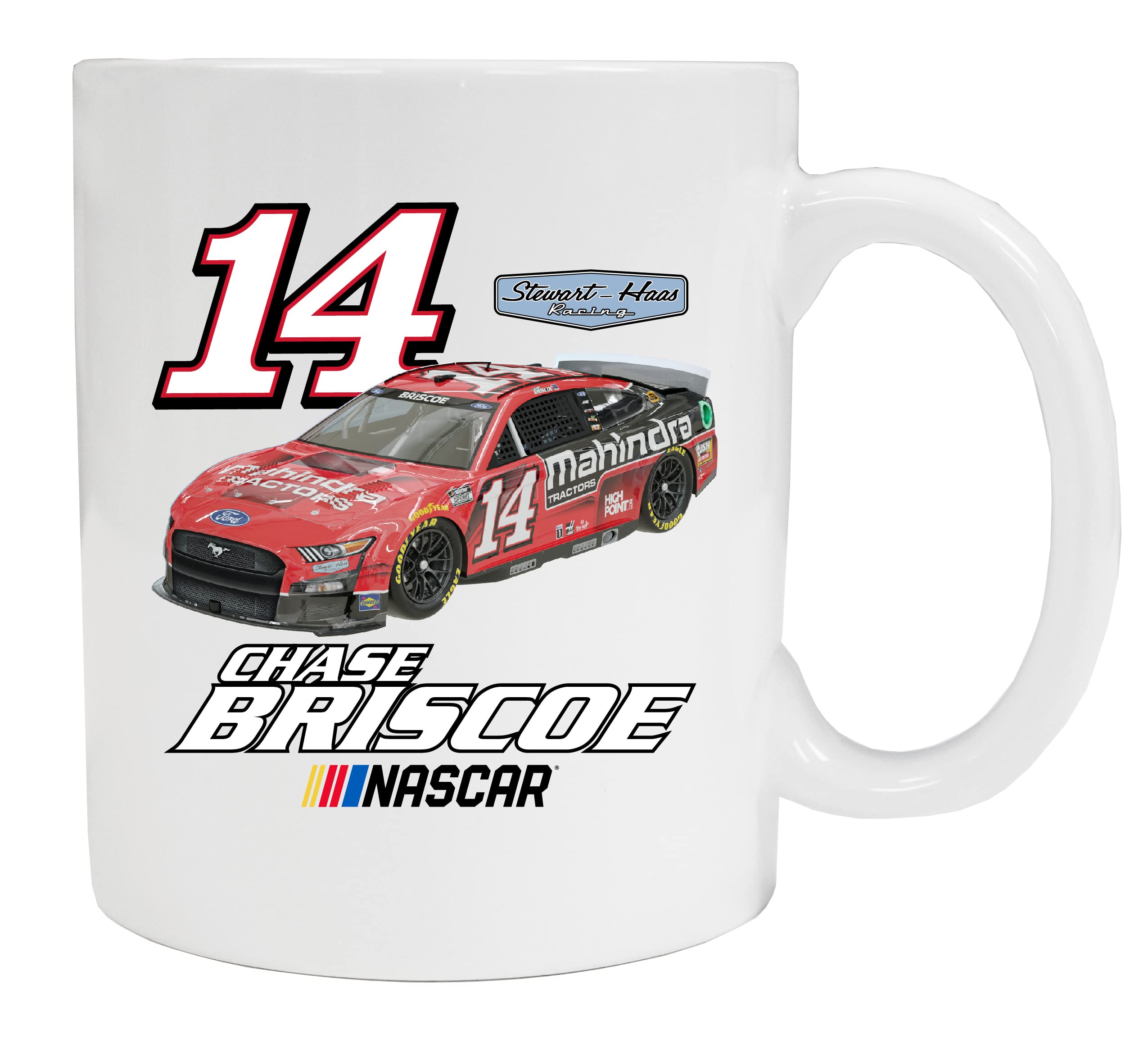 Chase Briscoe #14 NASCAR Ceramic Coffee Mug - 2022 Official White Racing Cup - Perfect for Race Day, Office, or Gift for NASCAR Fans