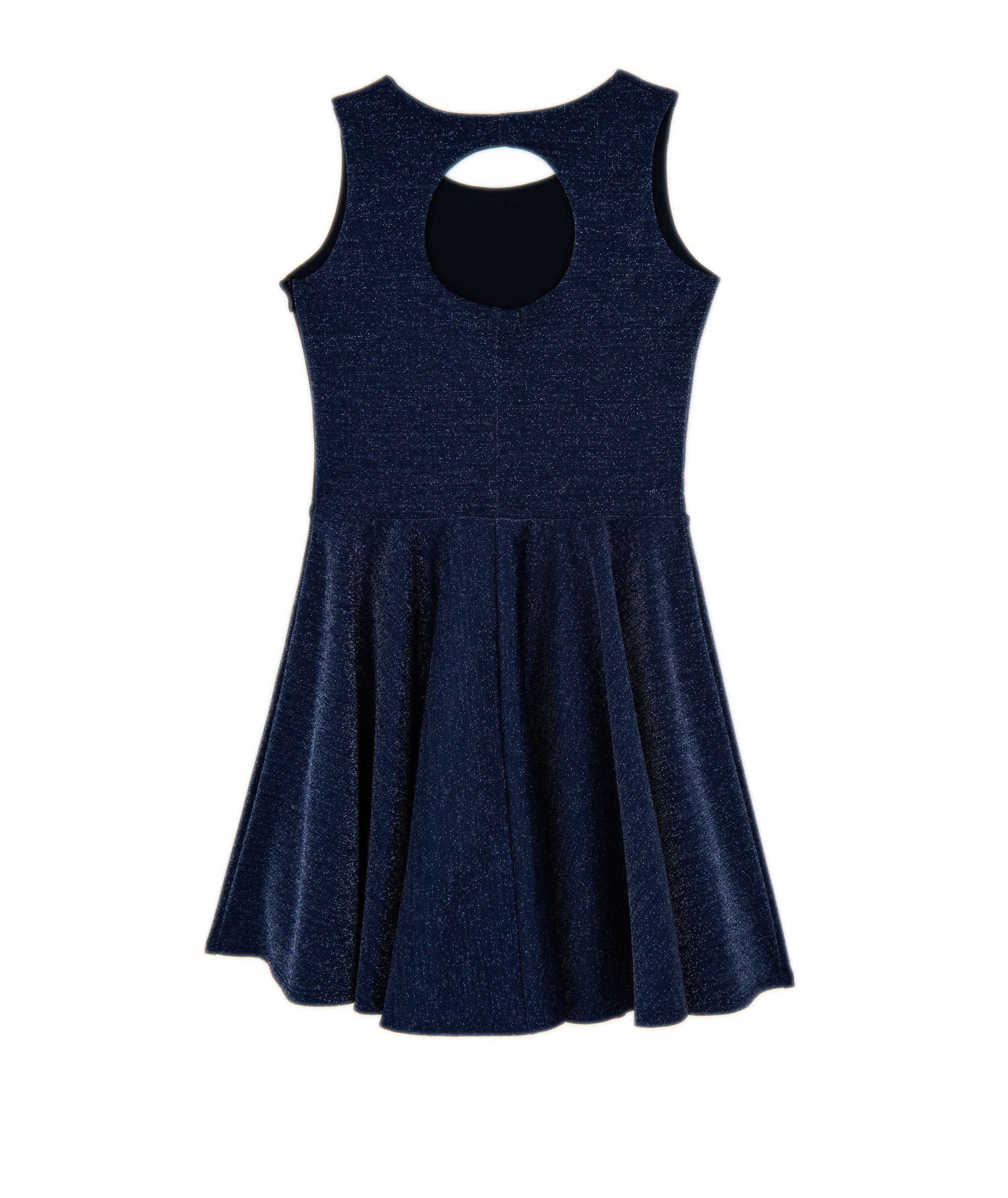 Debra Girls Anne Navy/Silver Fit and Flare Dress for Kids - Elegant Party & Special Occasion Wear