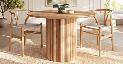 Deja 46-inch Round Dining Table - Modern & Stylish for Small Spaces - Perfect for Breakfast Nook, Kitchen, or Apartment Dining Area