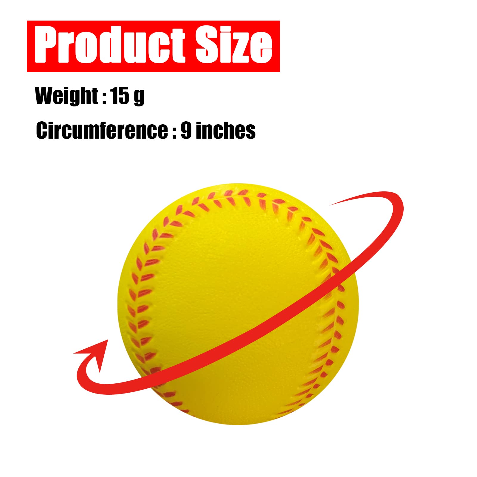 12 Pack Soft Foam Baseballs for Kids - Safe Training Baseballs for Throwing, Catching & Batting Practice | Regulation Size | Perfect for Backyard Games, T-Ball Practice & Indoor Sports Activities
