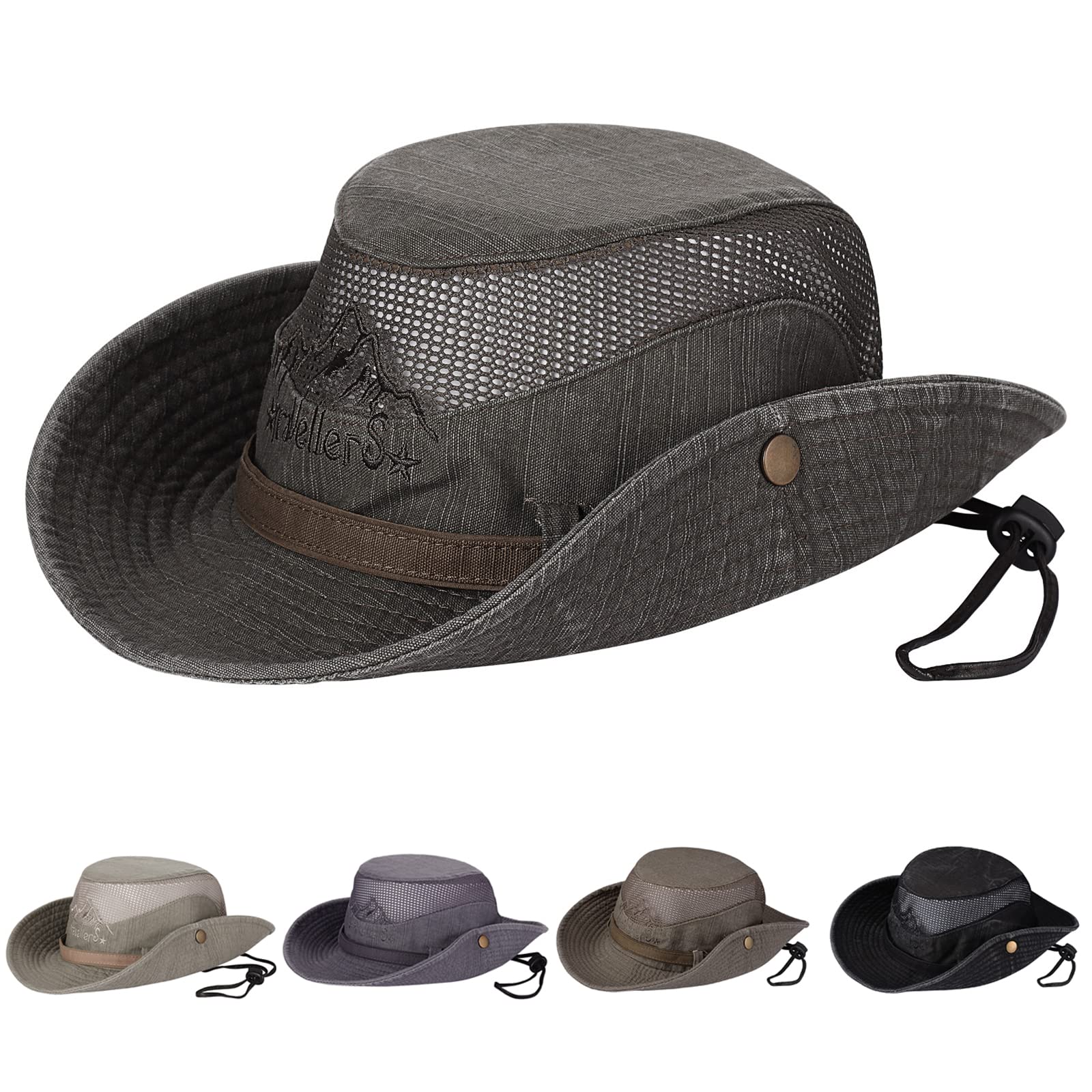 UPF 50+ Sun Hat for Men & Women - Wide Brim Bucket Fishing Hat for Outdoor Activities, Safari, Beach & Hiking