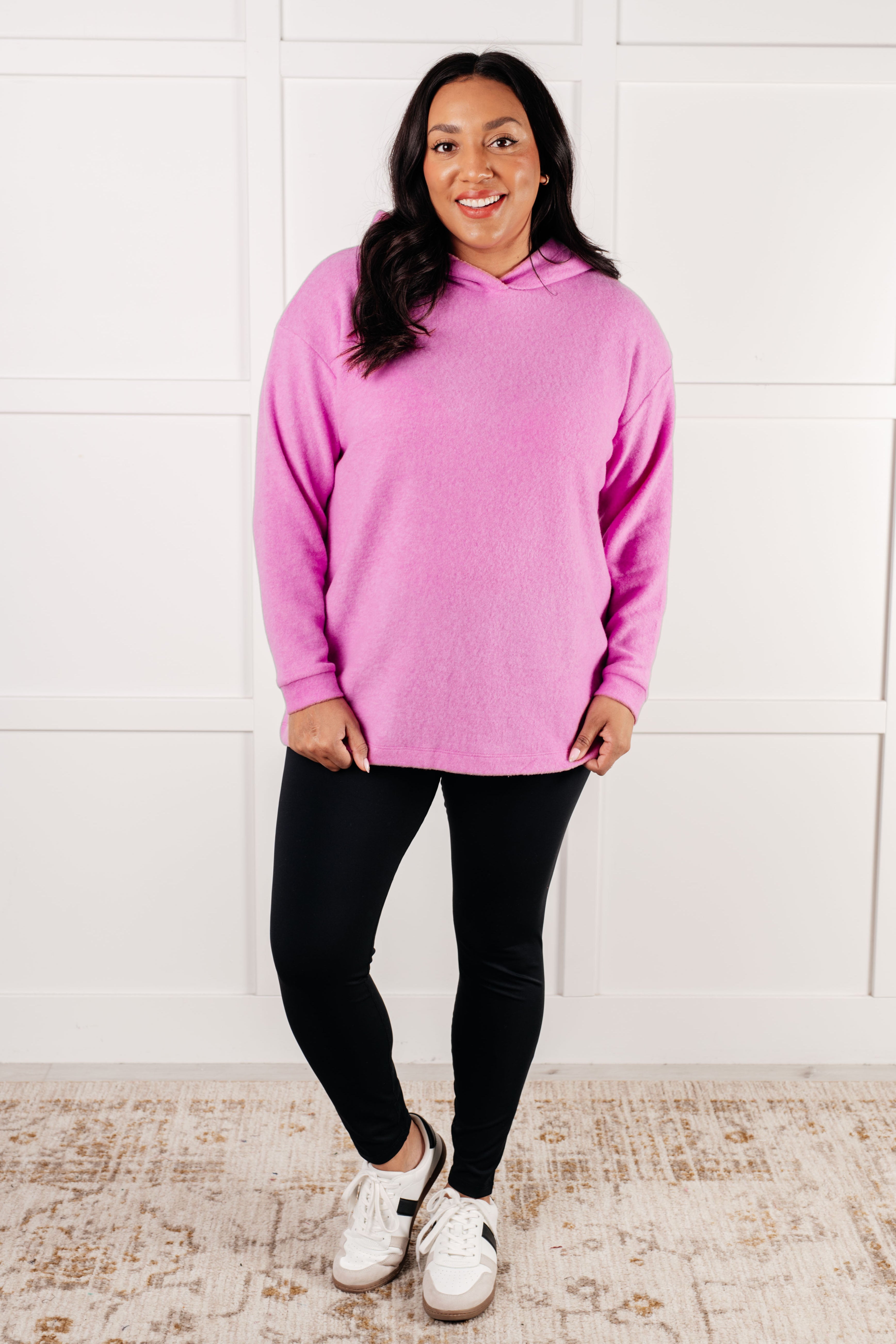 Best Women's Bright Mauve Hooded Pullover Sweatshirt - Cozy & Stylish for Casual Wear, Workouts, and Lounging
