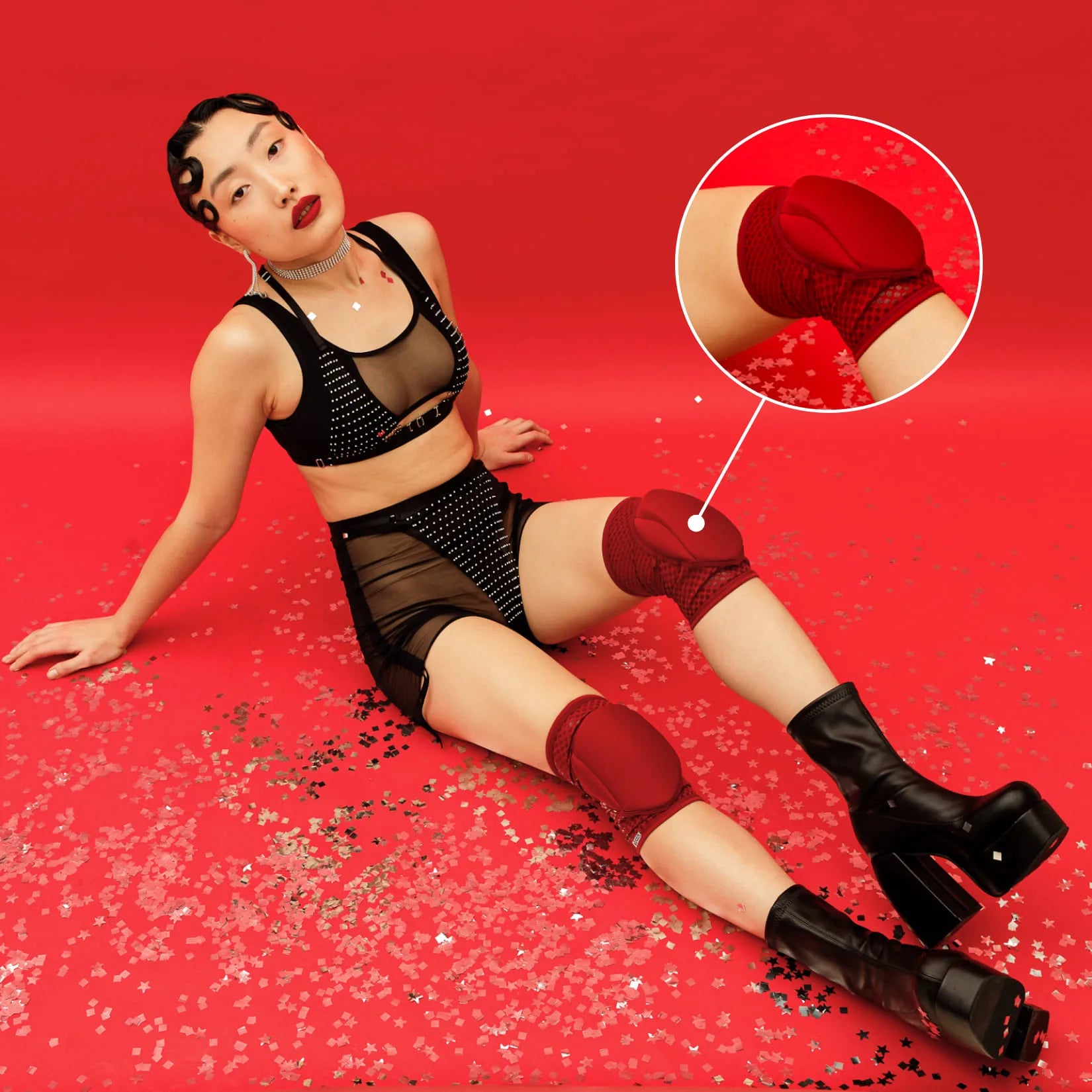 Non-Slip Cherry Grippy Knee Pads for Work, Sports & Gardening - Comfortable & Durable Knee Protection for Adults & Kids