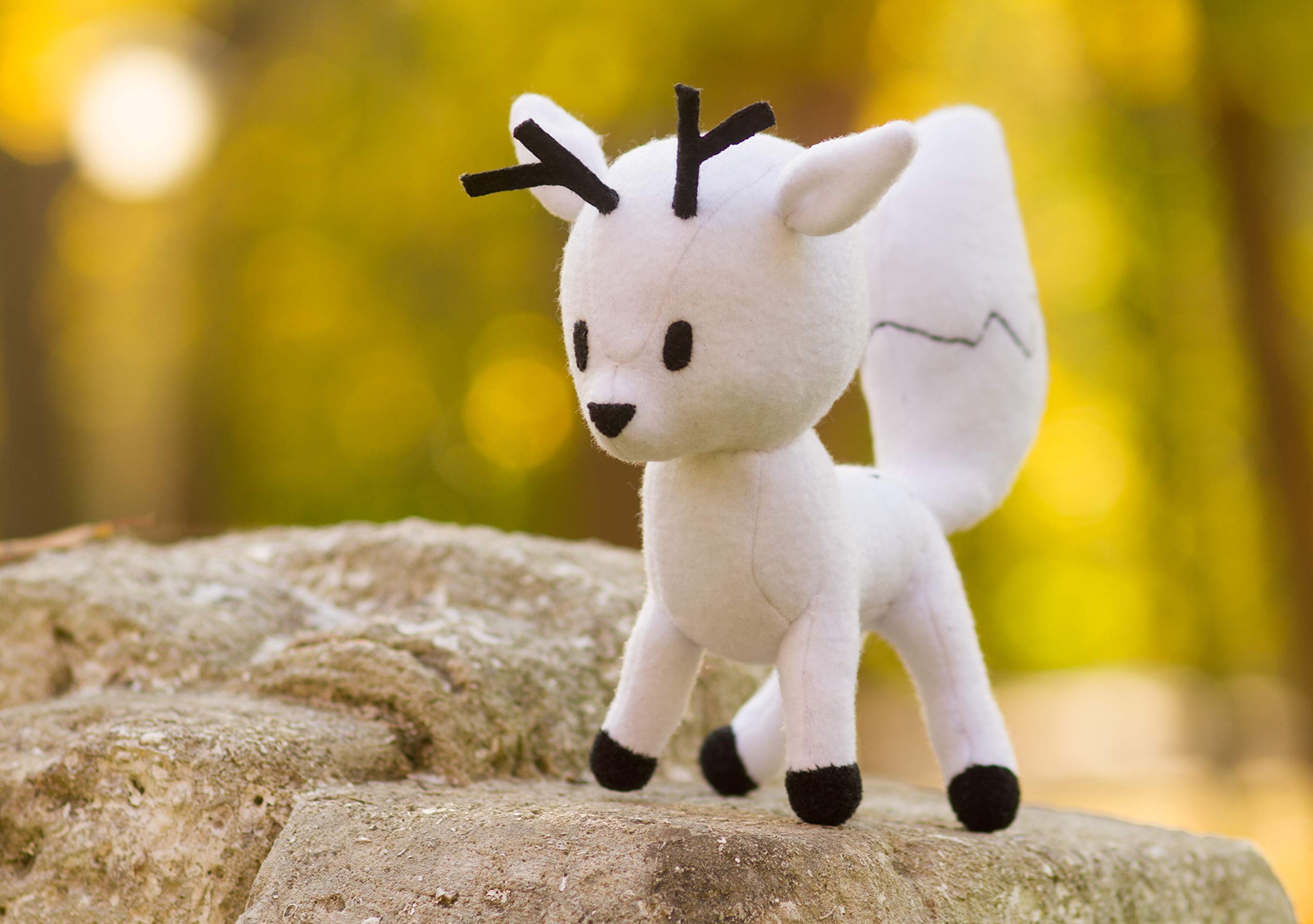 Handmade Hilda Inspired Twig Plush Stuffed Animal - Adorable White Fox Deerfox Doll for Kids, Collectors, and Fans | Perfect for Gifts, Room Decor, and Cosplay Accessories