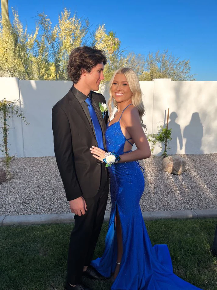 Elegant Blue Prom Dresses Long Evening Gowns with High Slit - J5946 | Formal Dresses for Homecoming, Ball, Wedding & Special Occasions