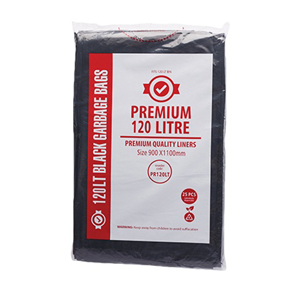 Premium Heavy Duty 120L Trash Bags - Extra Thick & Durable Garbage Bags for Kitchen, Office & Outdoor Use - 120 Liter Large Capacity Waste Bags