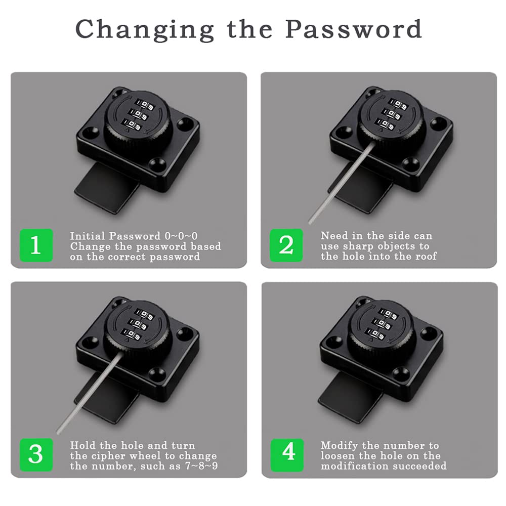 Keyless Combination Lock Bolt for Cabinet Door - 3-Digit Code Security Lock for File Cabinets, Safes & Drawers | Protect Valuables, Confidential Documents & Personal Privacy | Ideal for Home, Office & Storage Security