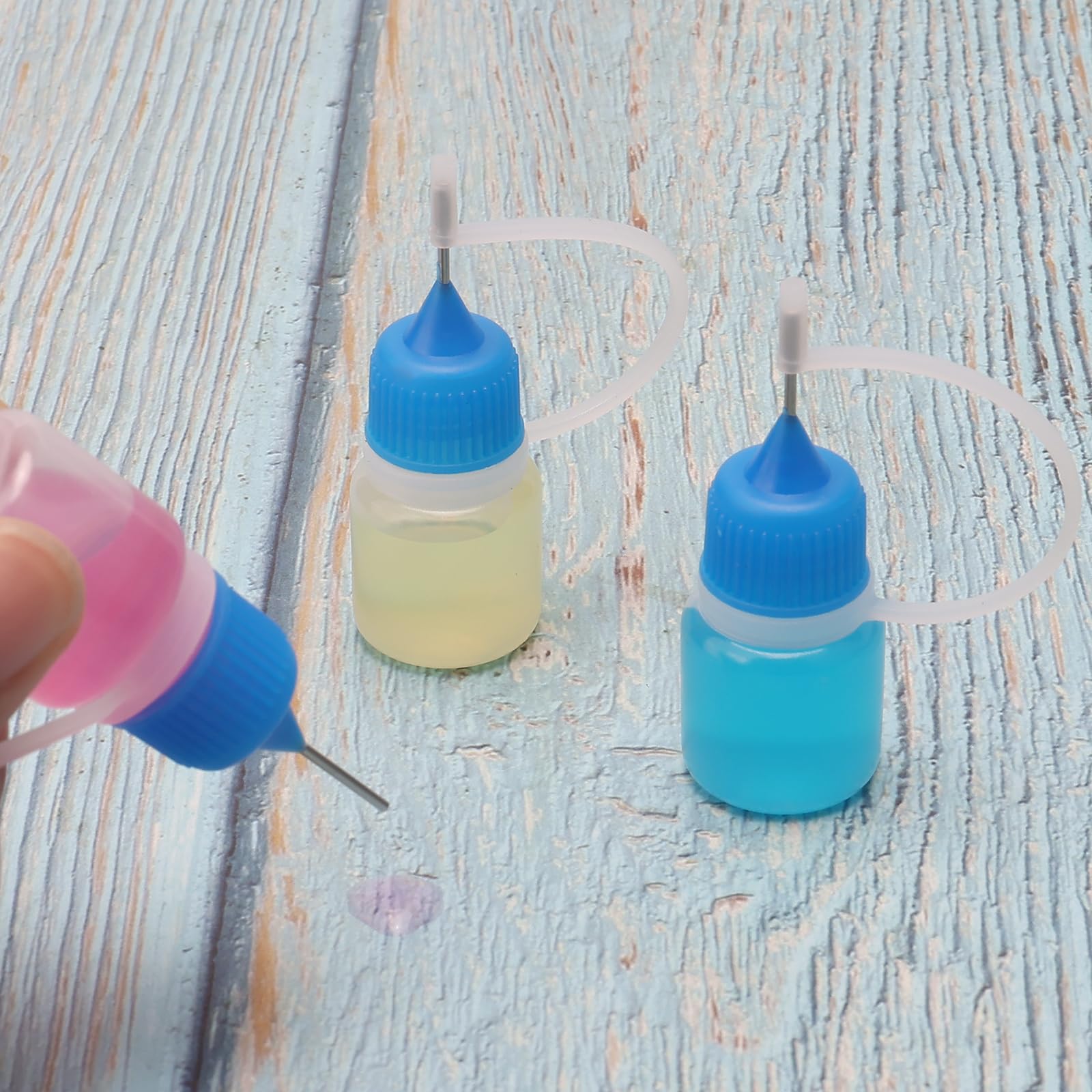 10pcs 3ml Empty Plastic Dropper Bottles with Metal Needle & Blue Cap - Essential Oils, DIY Beauty, Travel-Sized Liquid Containers for Aromatherapy, Cosmetics, and Medicine Storage