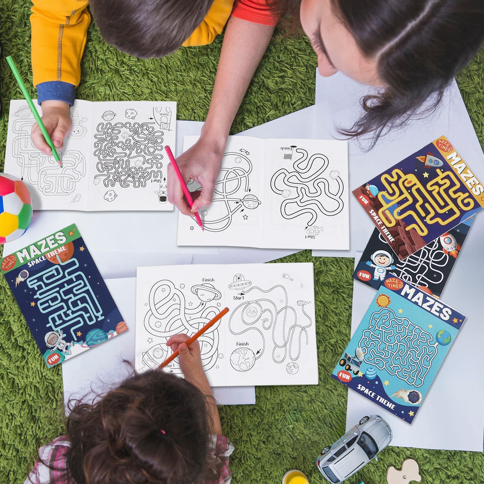6-Pack Outer Space Maze Activity Books for Kids Ages 3-8 | 168 Pages Beginner Level Busy Books with Fun Games | Perfect Birthday Gifts & Travel Entertainment for Toddlers