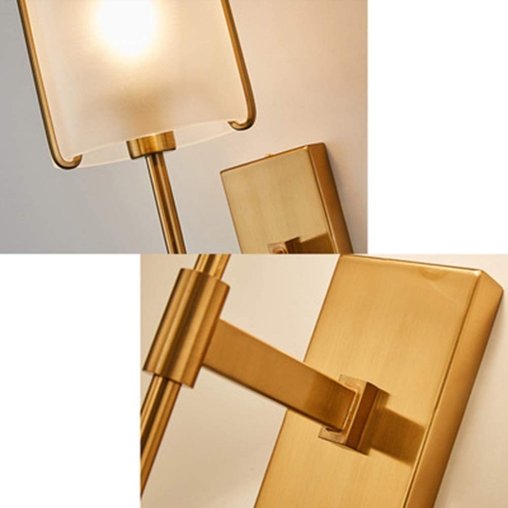 Modern Gold LED Wall Lamp - Minimalist Crystal Wall Light for Bedroom & Living Room, Creative Nordic Style Night Light with Warm White Glow - Perfect for Ambient Lighting, Reading Nook, and Hallway Decor