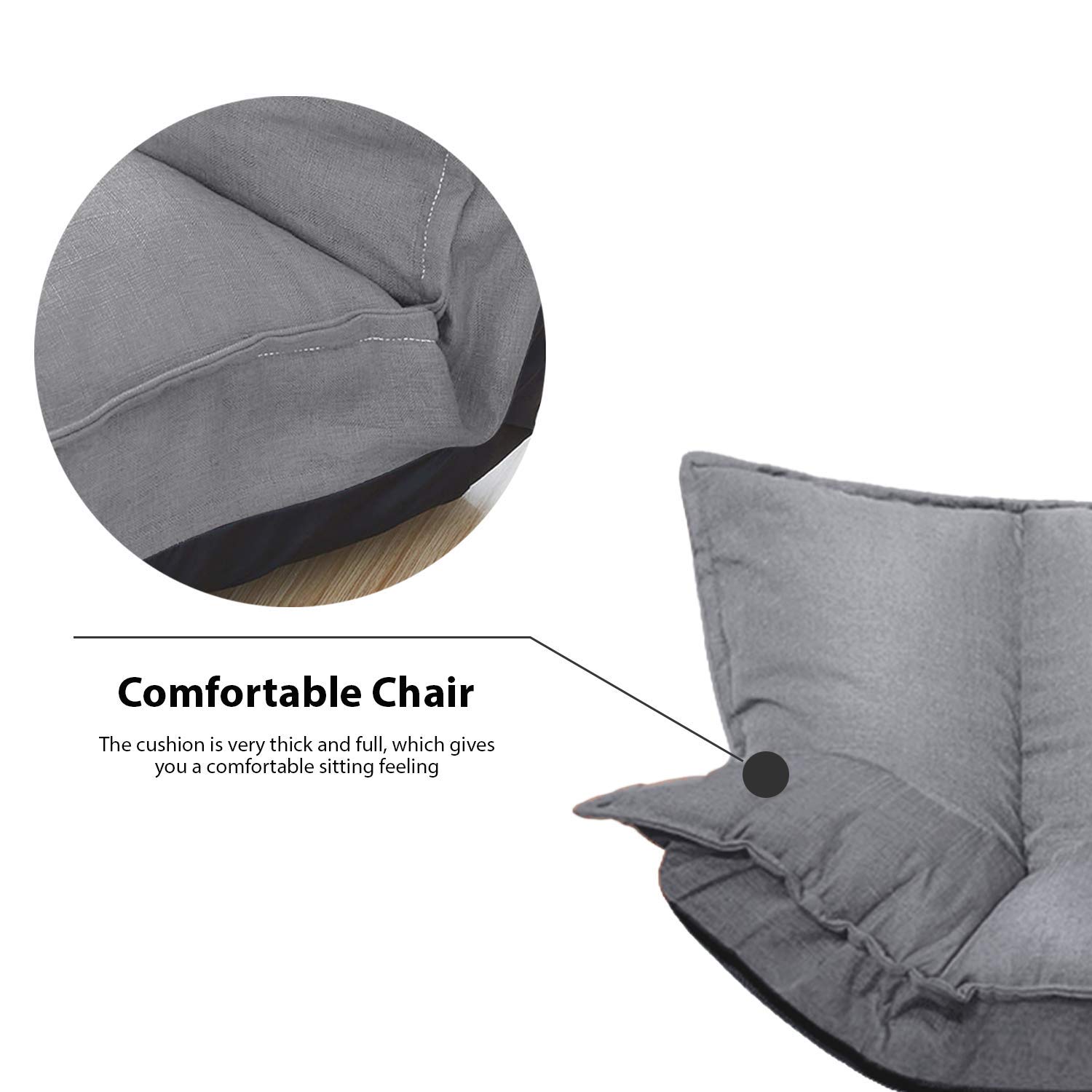 Jerry & Maggie Adjustable Folding Sofa Bed - Ultra Grey Lazy Couch for TV Watching, Gaming & Napping | Comfortable Futon Set for Small Spaces, Living Room & Bedroom