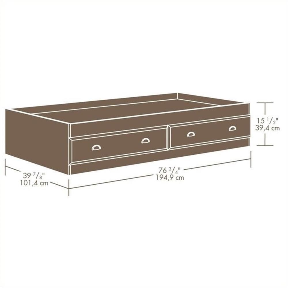 Pemberly Row Twin Size Bed Frame with 2 Drawer Storage - Classic Soft White Finish for Kids & Guest Rooms | Space-Saving Bedroom Furniture for Small Spaces