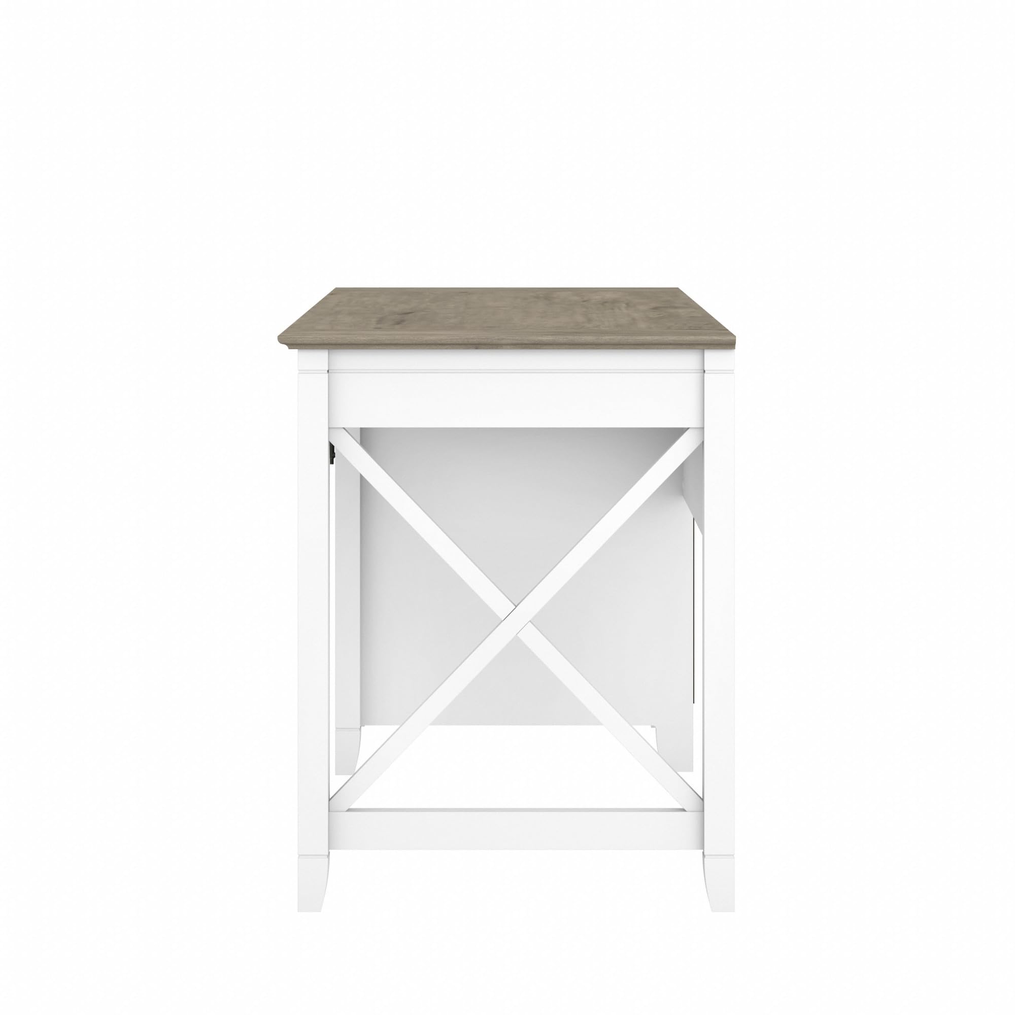 Bush Furniture Key West Computer Desk with Storage - Farmhouse Style PC Table for Home Office in Pure White & Shiplap Gray, 54