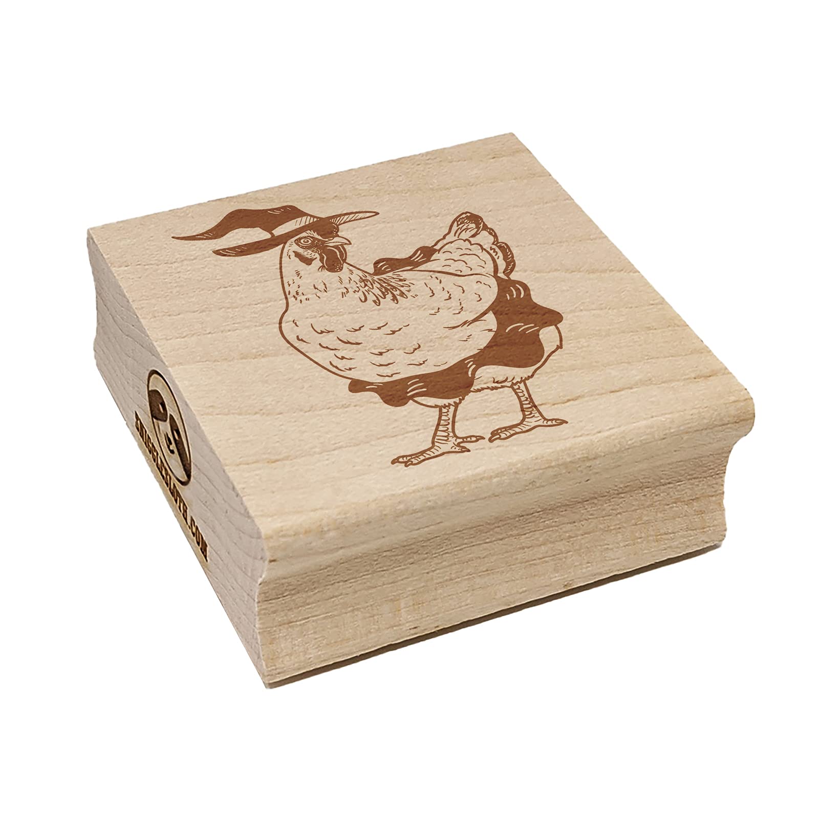 Halloween Witch Hen Square Rubber Stamp for DIY Crafts - 1.25 Inch Small Stamp for Scrapbooking, Card Making & Holiday Decorations