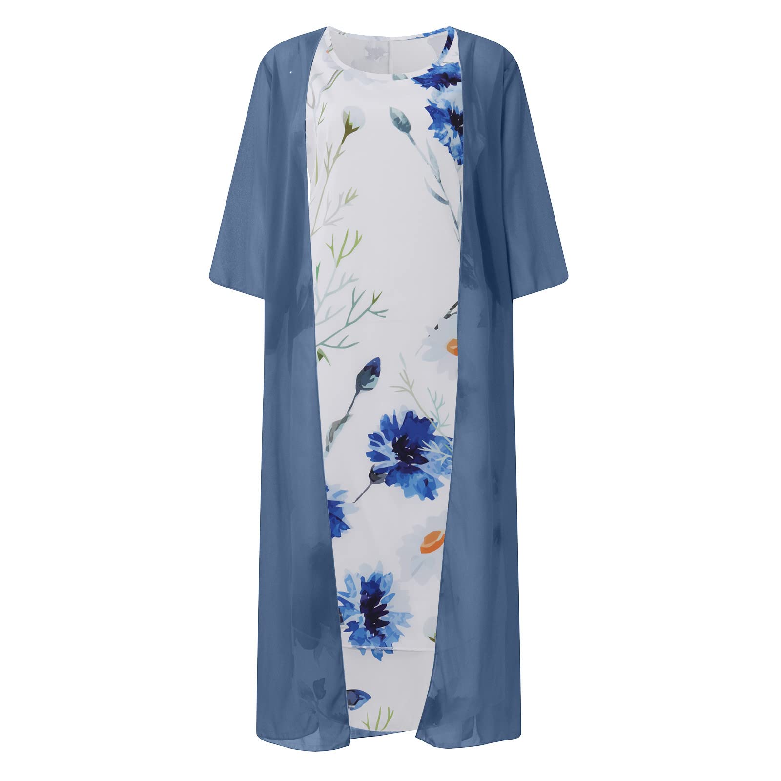 Elegant Floral Boho Maxi Dress for Women - Summer Casual Two Piece Set, Plus Size Wedding Guest Dress, Beach Sundress for Vacation, Party & Outdoor Events