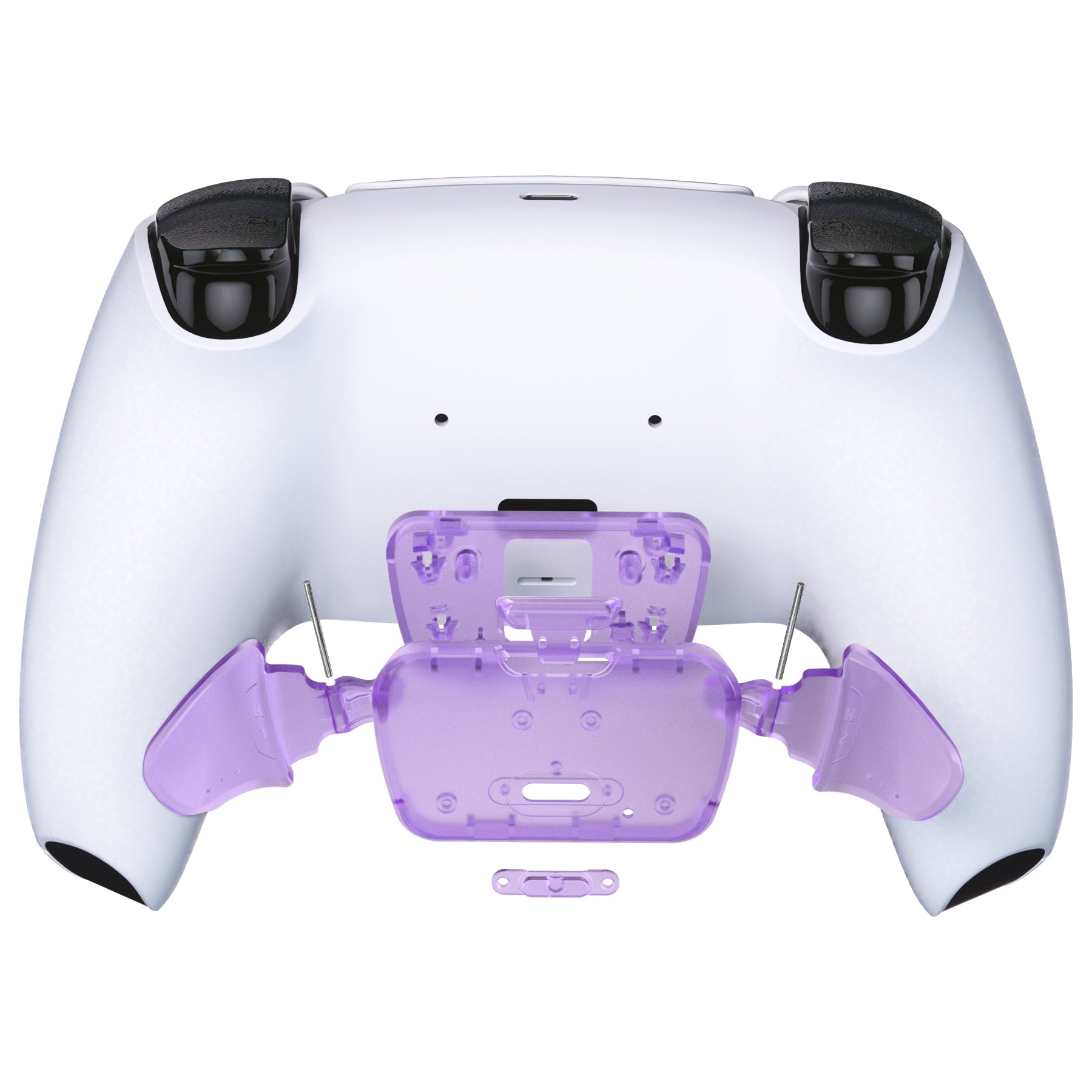 eXtremeRate Clear Atomic Purple Replacement Back Button Housing Shell for PS5 Controller - Compatible with K1 & K2 Models | DIY Custom Shell for PS5 DualSense (RISE Remap Kit Not Included) | Perfect for Gaming Enthusiasts & Controller Modders