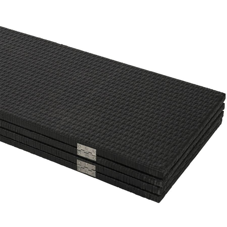 3-Panel Black Resin Wicker Patio Privacy Screen - Weather-Resistant Outdoor Room Divider for Deck, Garden & Pool Area Privacy Protection