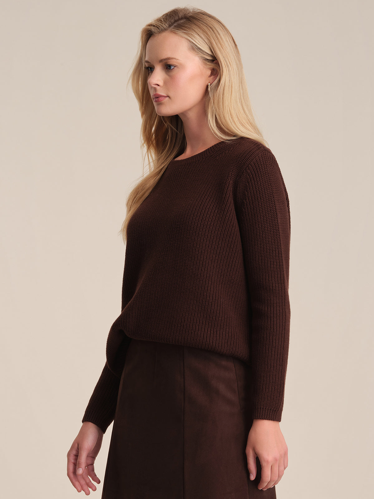 Emma Women's Crewneck Shaker Stitch Cotton Sweater - Soft Casual Pullover for Fall & Winter | Perfect for Office, Date Night and Weekend Outfits