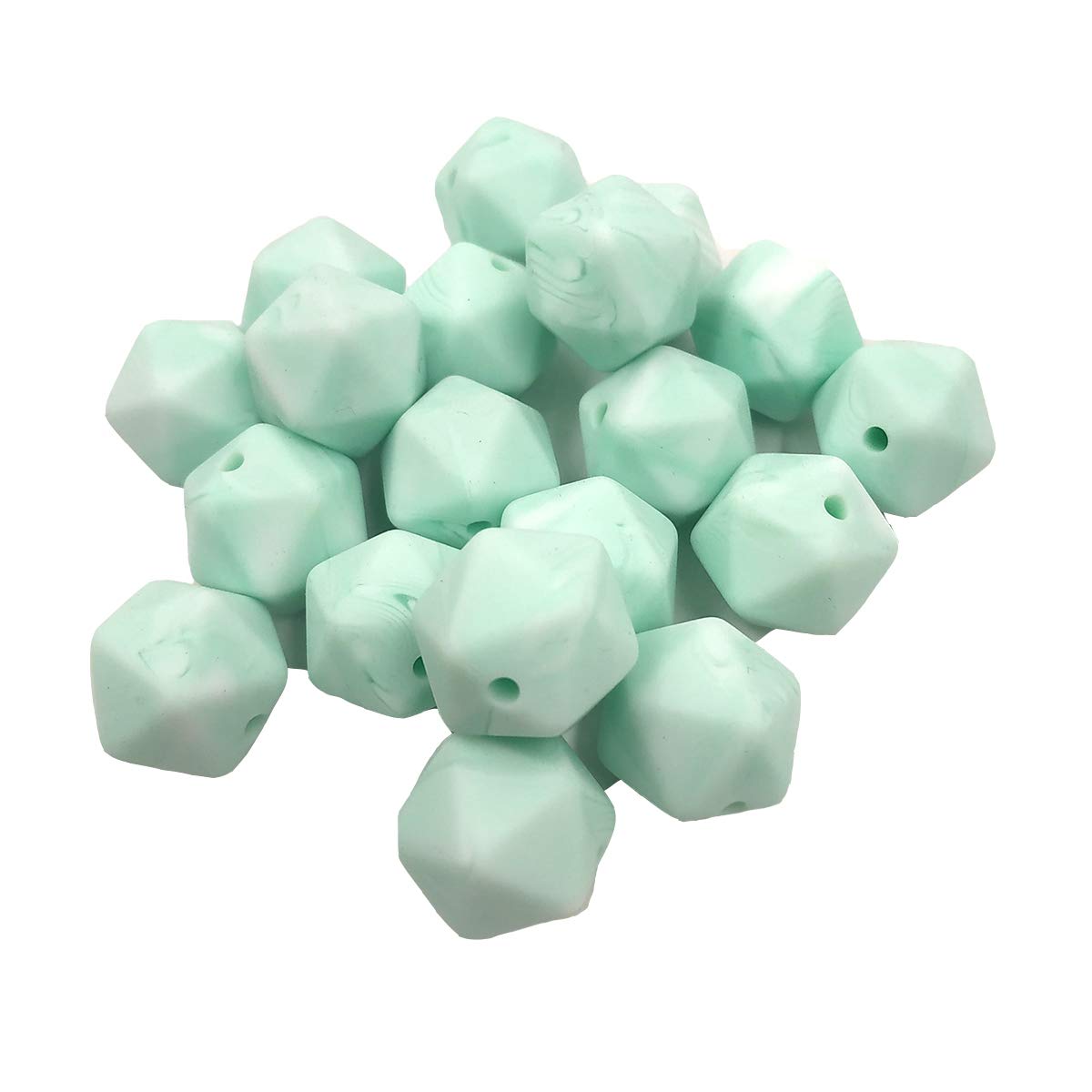 17mm Silicone Polygon Beads - 30pcs for DIY Jewelry & Keychains