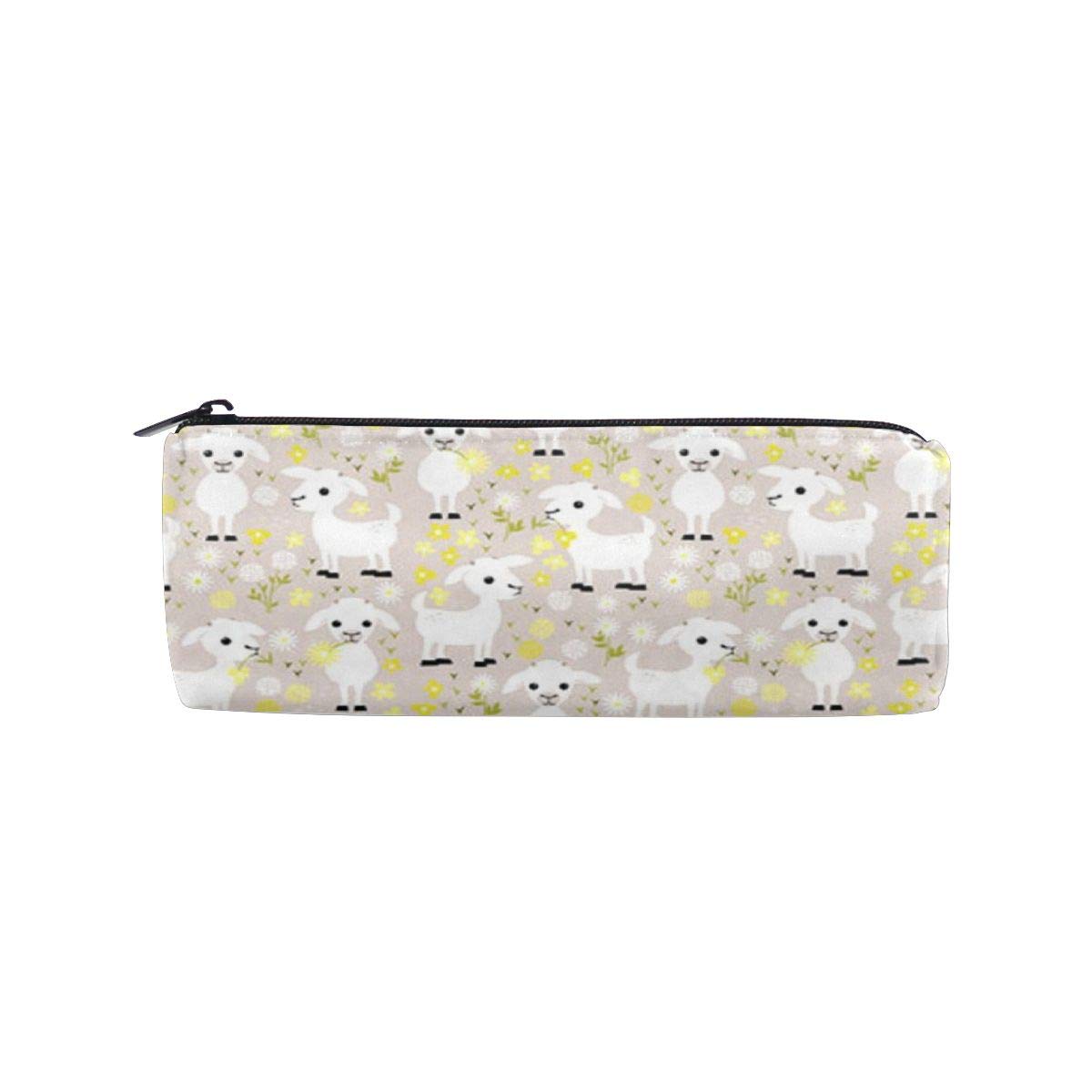 Goat Print Pencil Case - Large Capacity Cosmetic & Stationery Organizer for School & Office