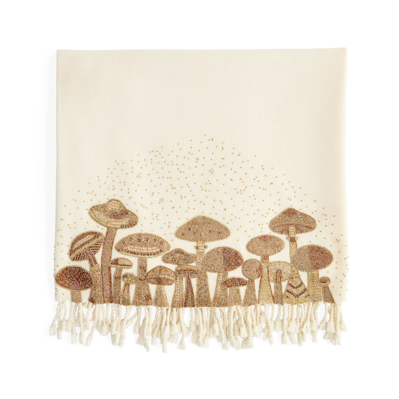 Elegant Mushroom Embellished Throw Blanket - Soft Cozy Decorative Accent for Couch, Bed & Home Decor - Perfect for Living Room, Bedroom & Gift Giving